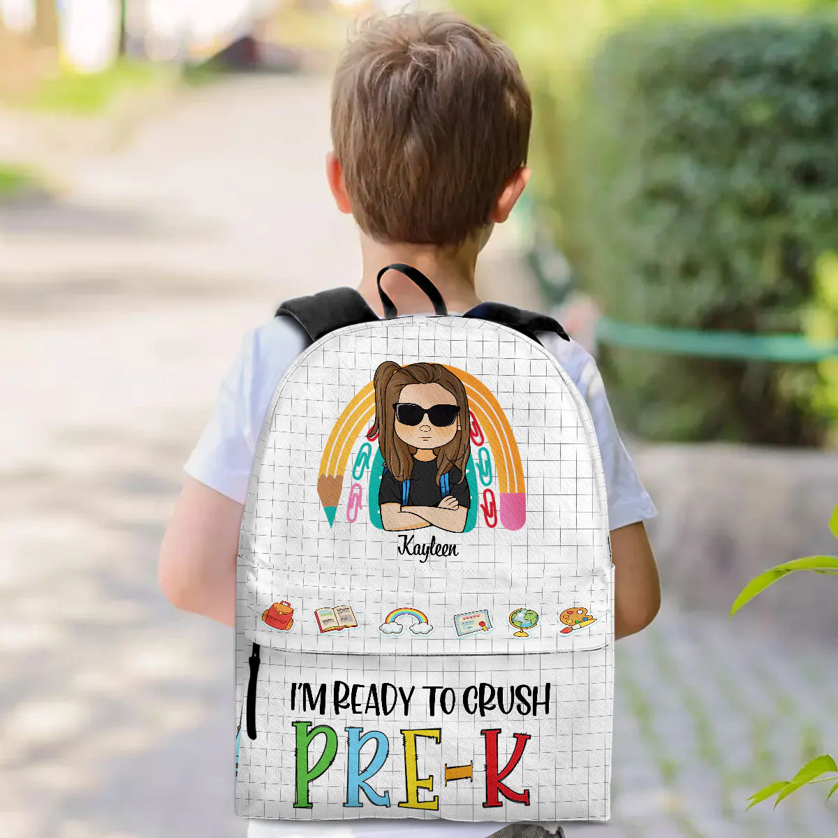 Ready To Crush School - Personalized Kid Backpack - Image 4