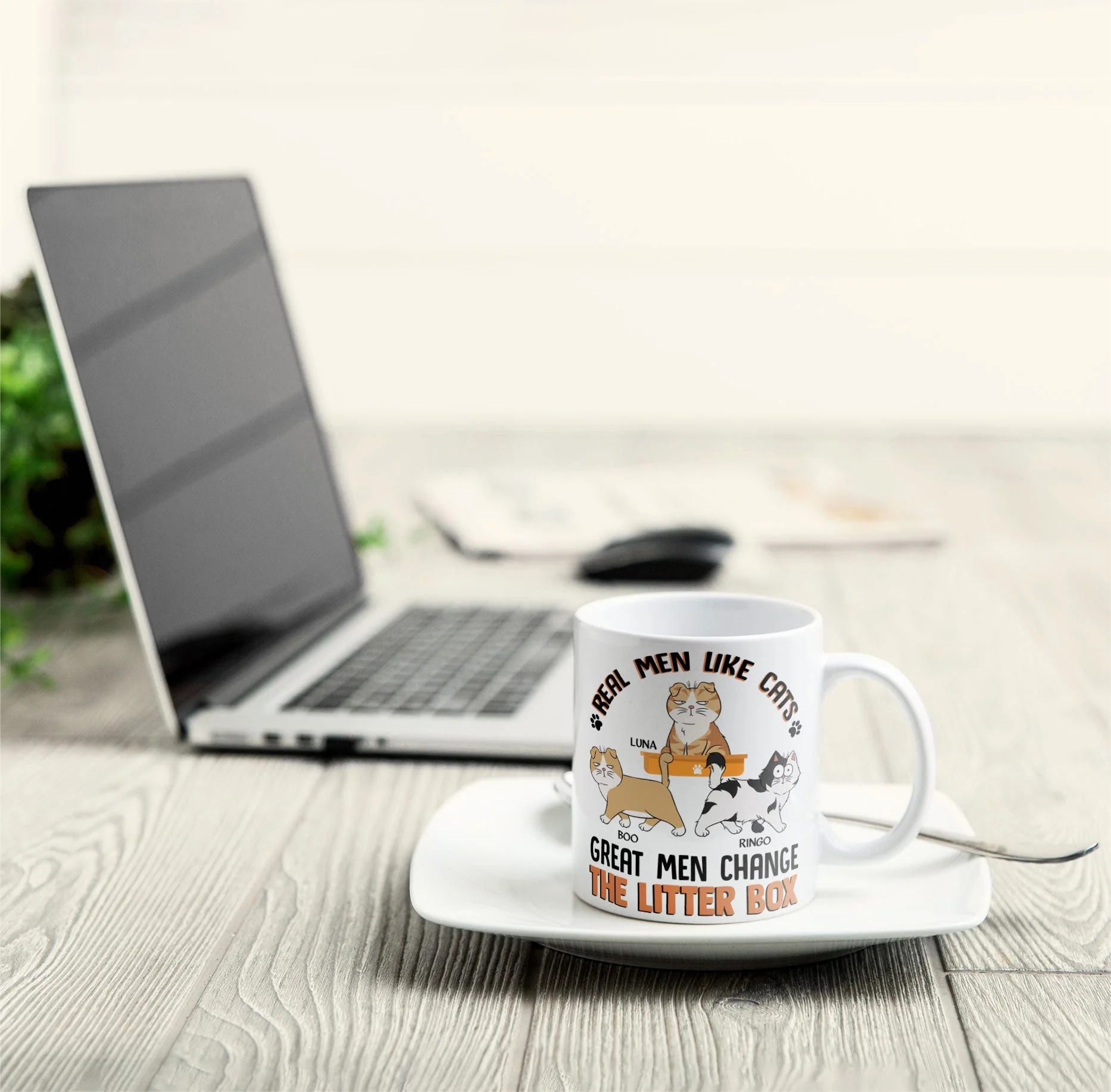 Real Men Like Cats Great Men Change The Litter Box - Personalized Mug - Image 4