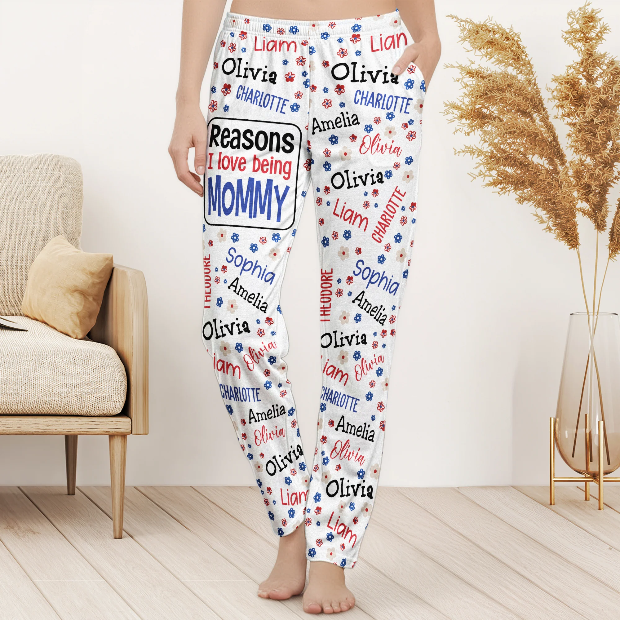 Reasons I Love Being A Papa Custom Name - Personalized Lounge Pants - Image 2