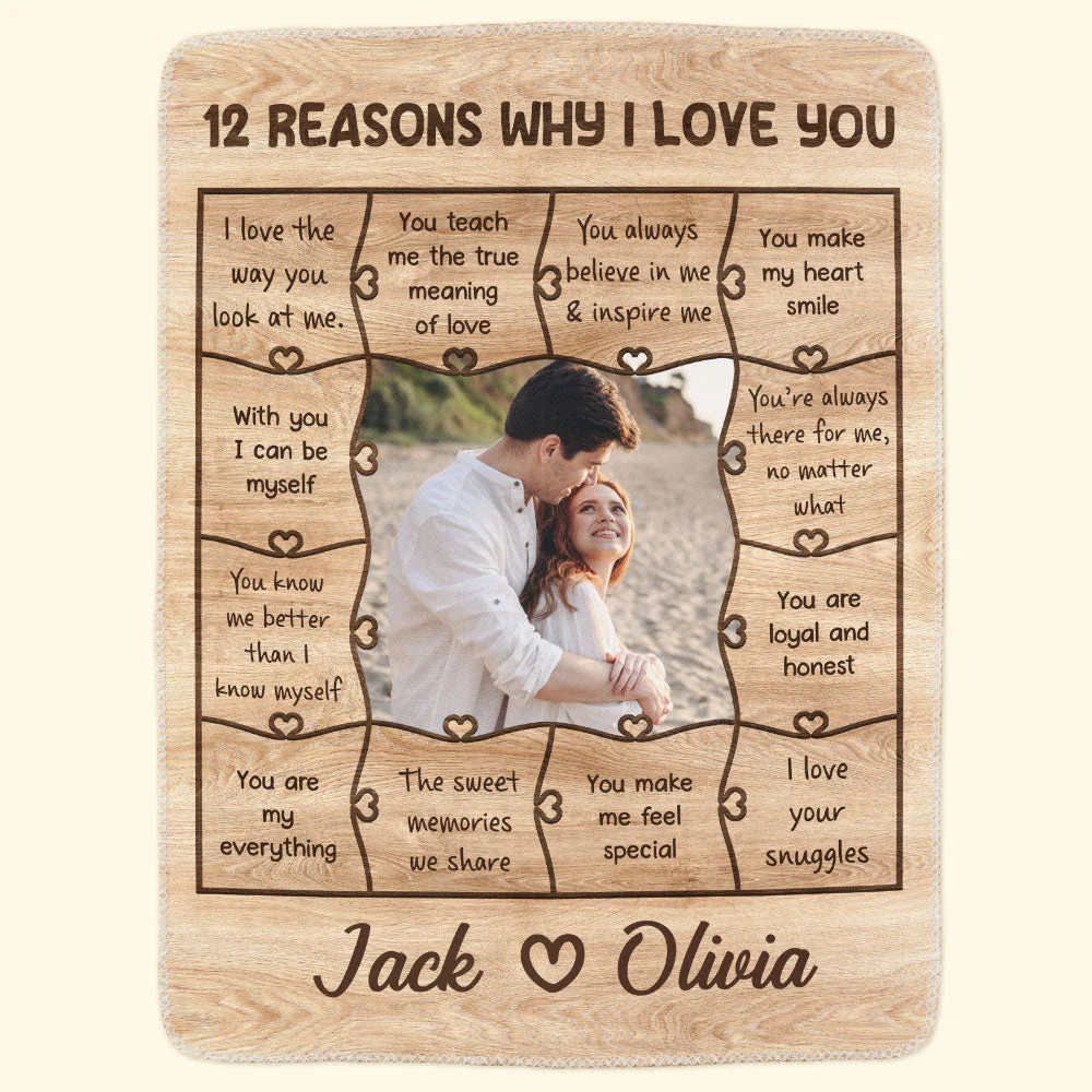 Reasons Why I Love You Couple - Personalized Photo Blanket - Image 4