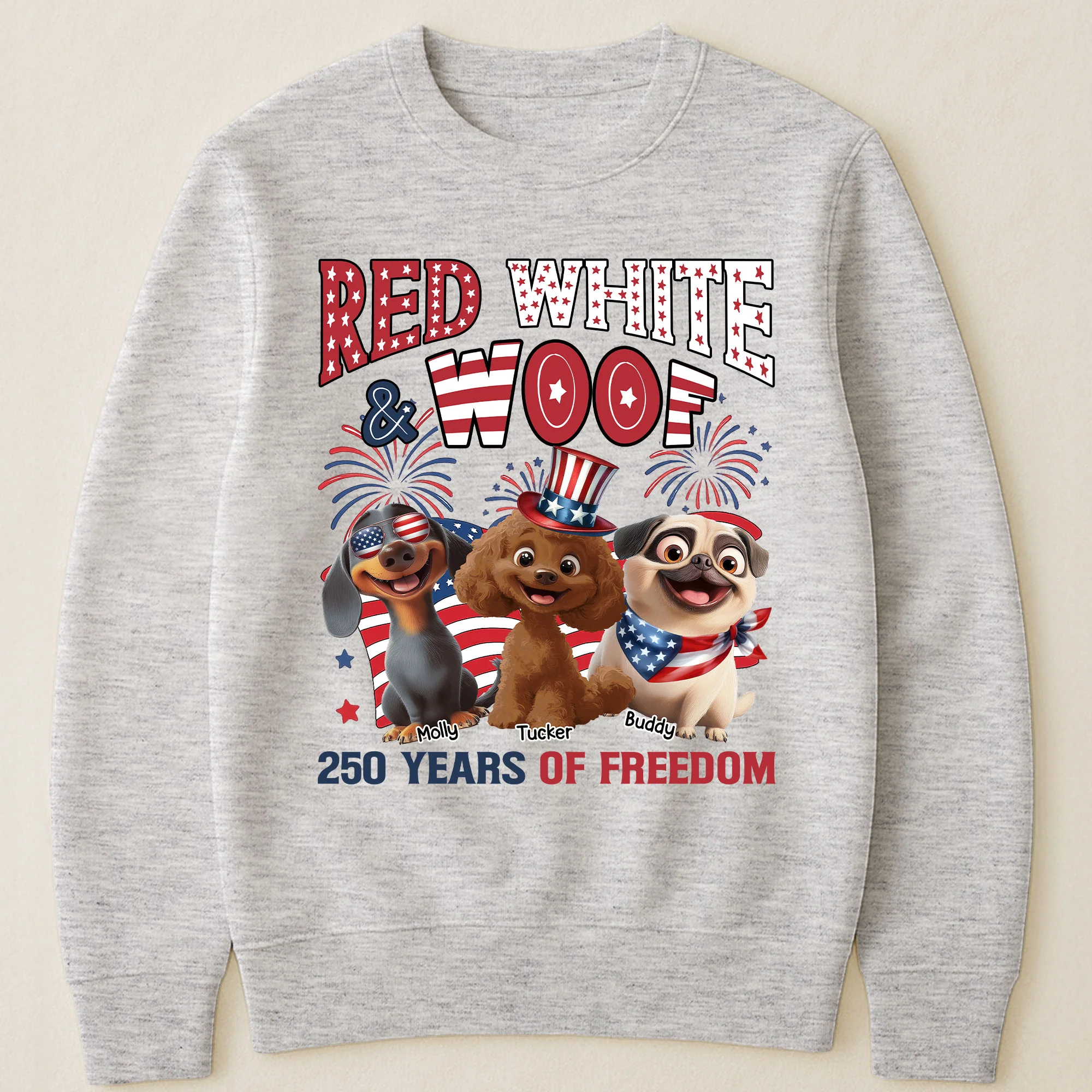 Red White & Woof 250 Years Of Freedom - Personalized Shirt - Image 6