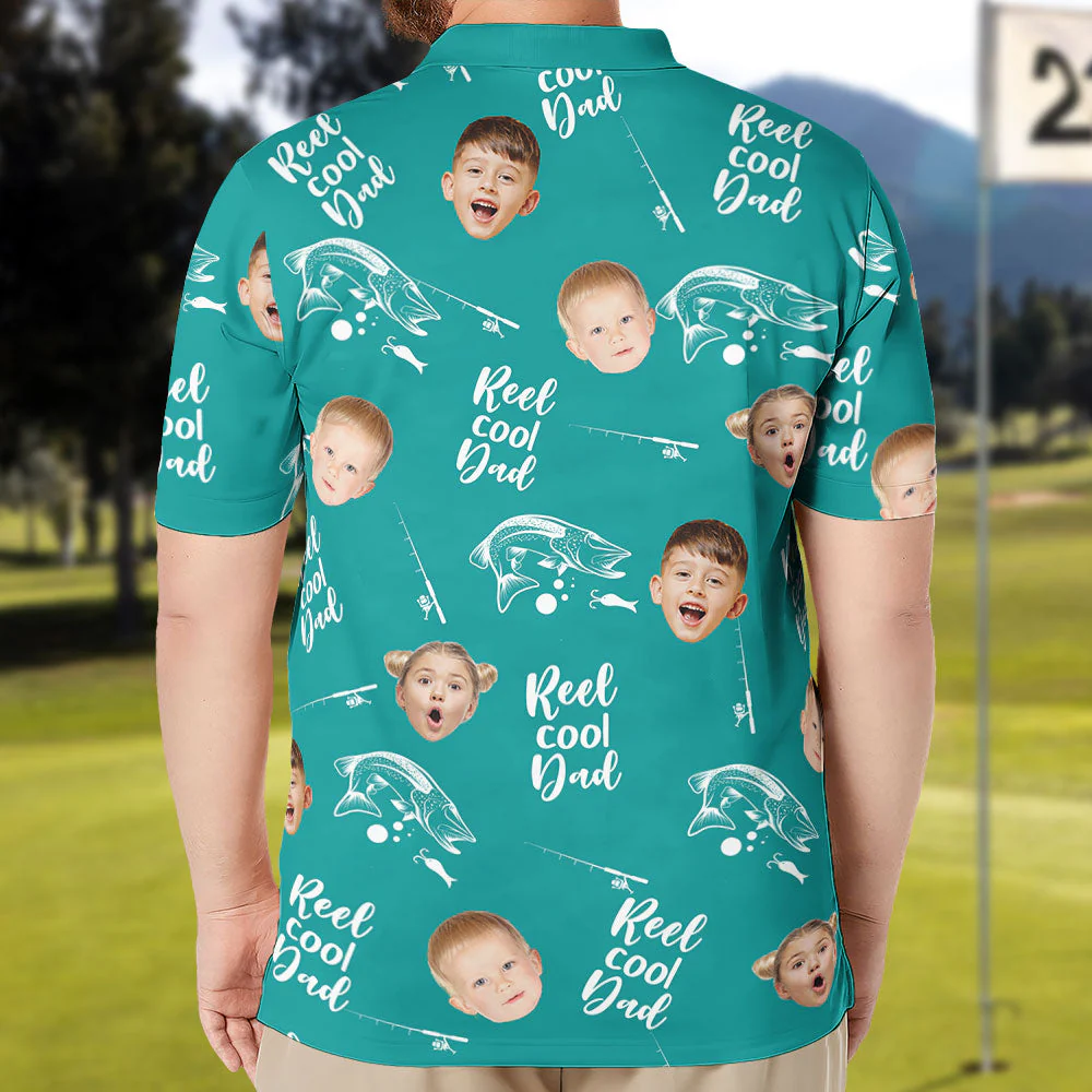 Reel Cool Dad - Personalized Photo Polo Shirt - Image 4