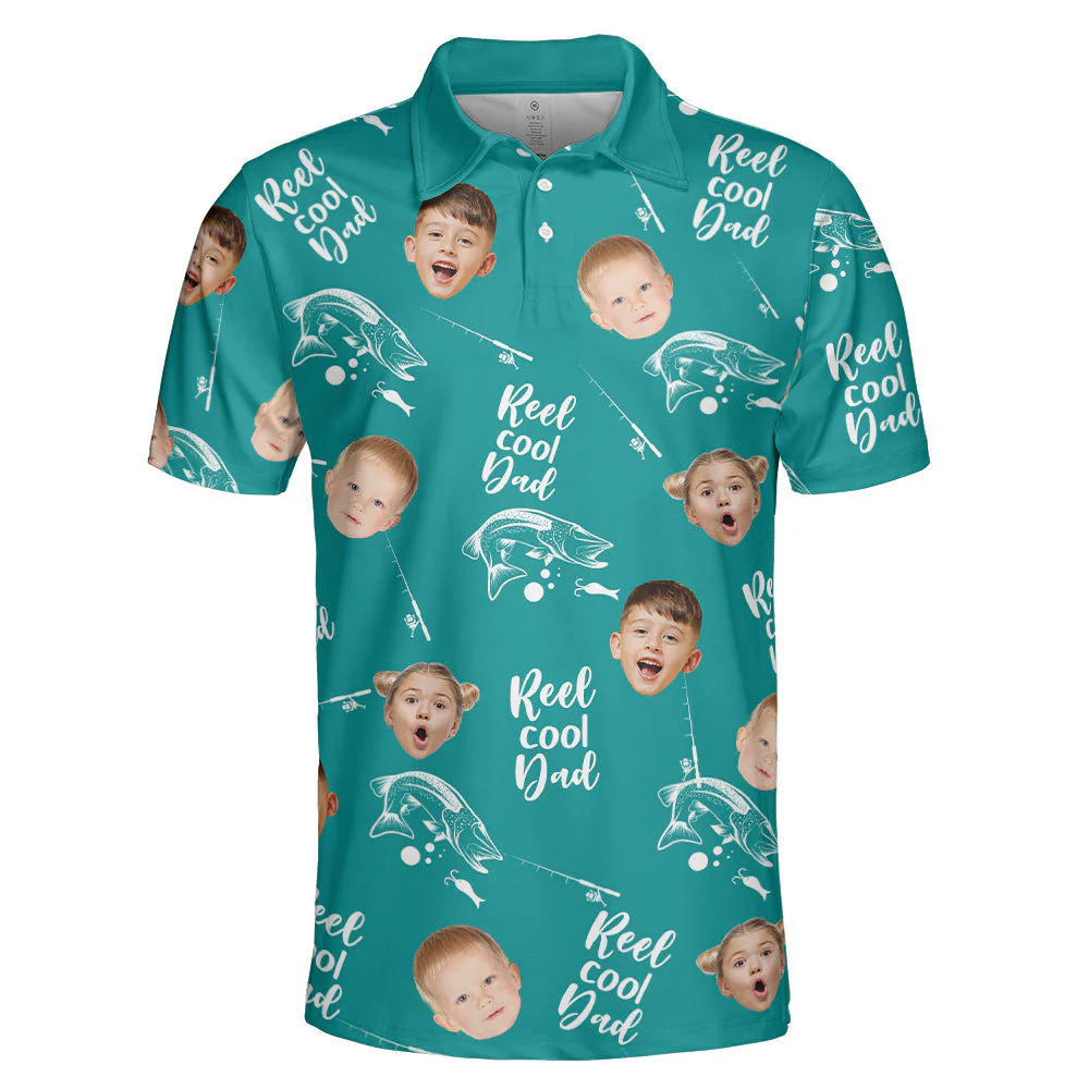 Reel Cool Dad - Personalized Photo Polo Shirt - Image 5