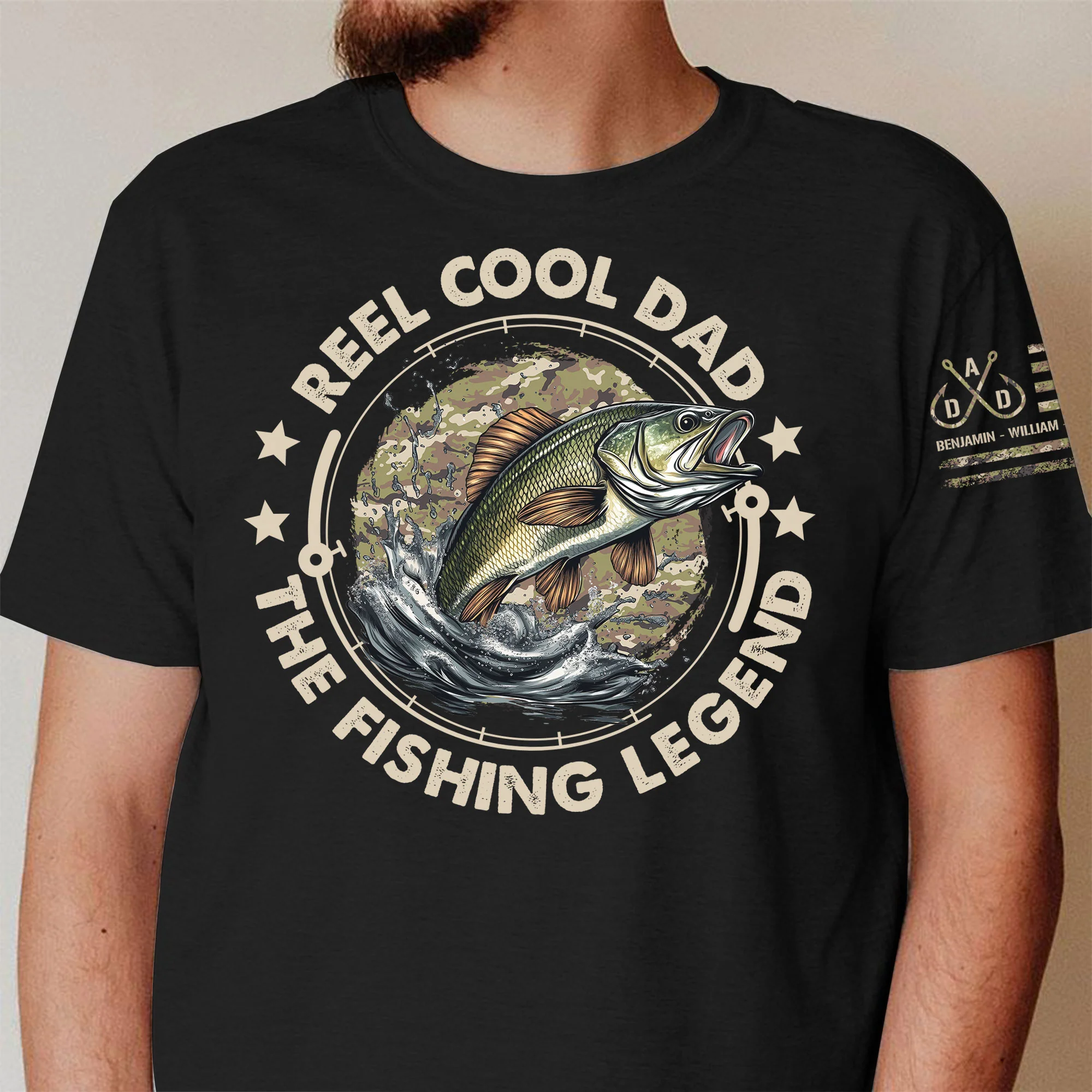 Reel Cool Dad The Fishing Legend - Personalized Shirt - Image 5