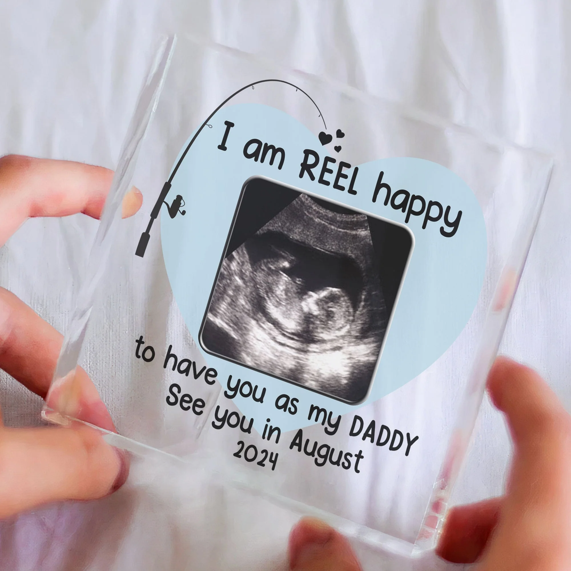 Reel Happy To Have You As My Daddy - Personalized Acrylic Photo Plaque - Image 5