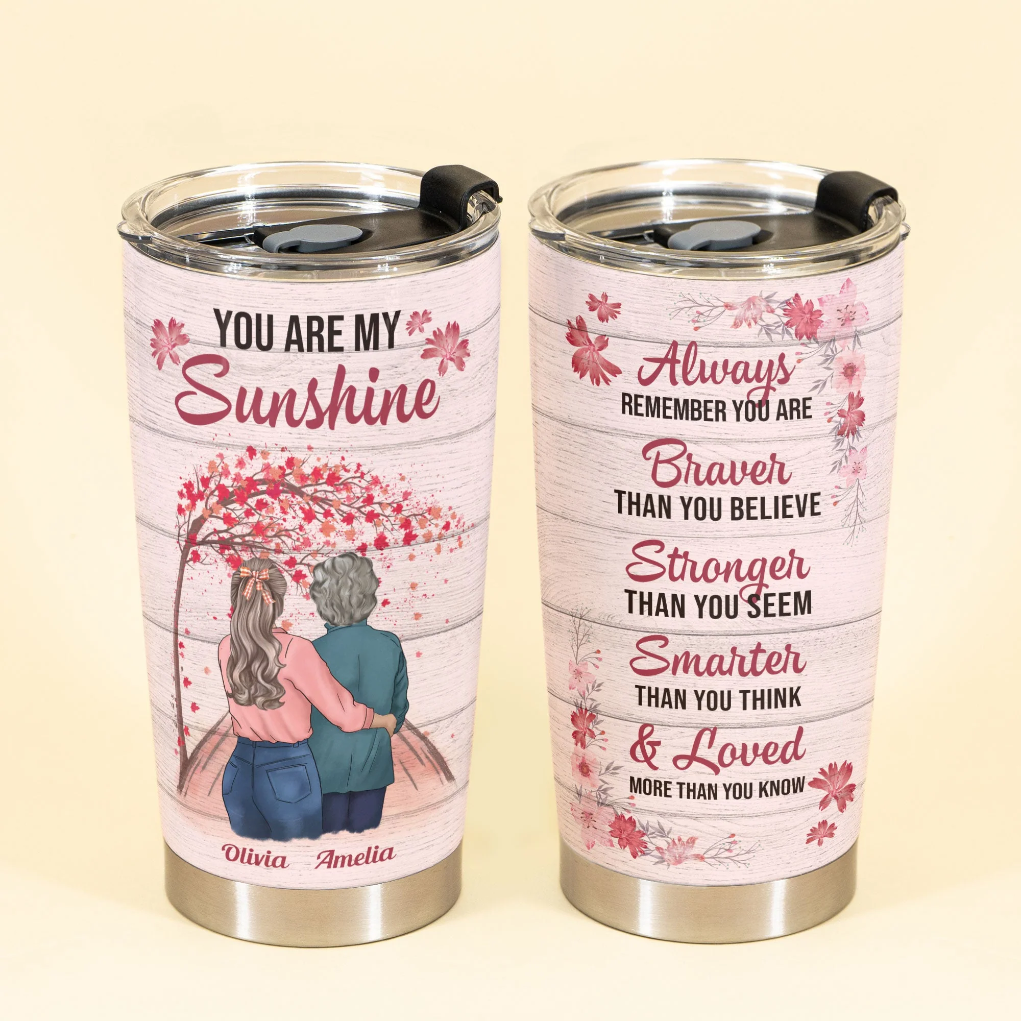 Remember You Are Braver - Personalized Tumbler Cup - Birthday Gift For Daughter, Granddaughter - Image 2