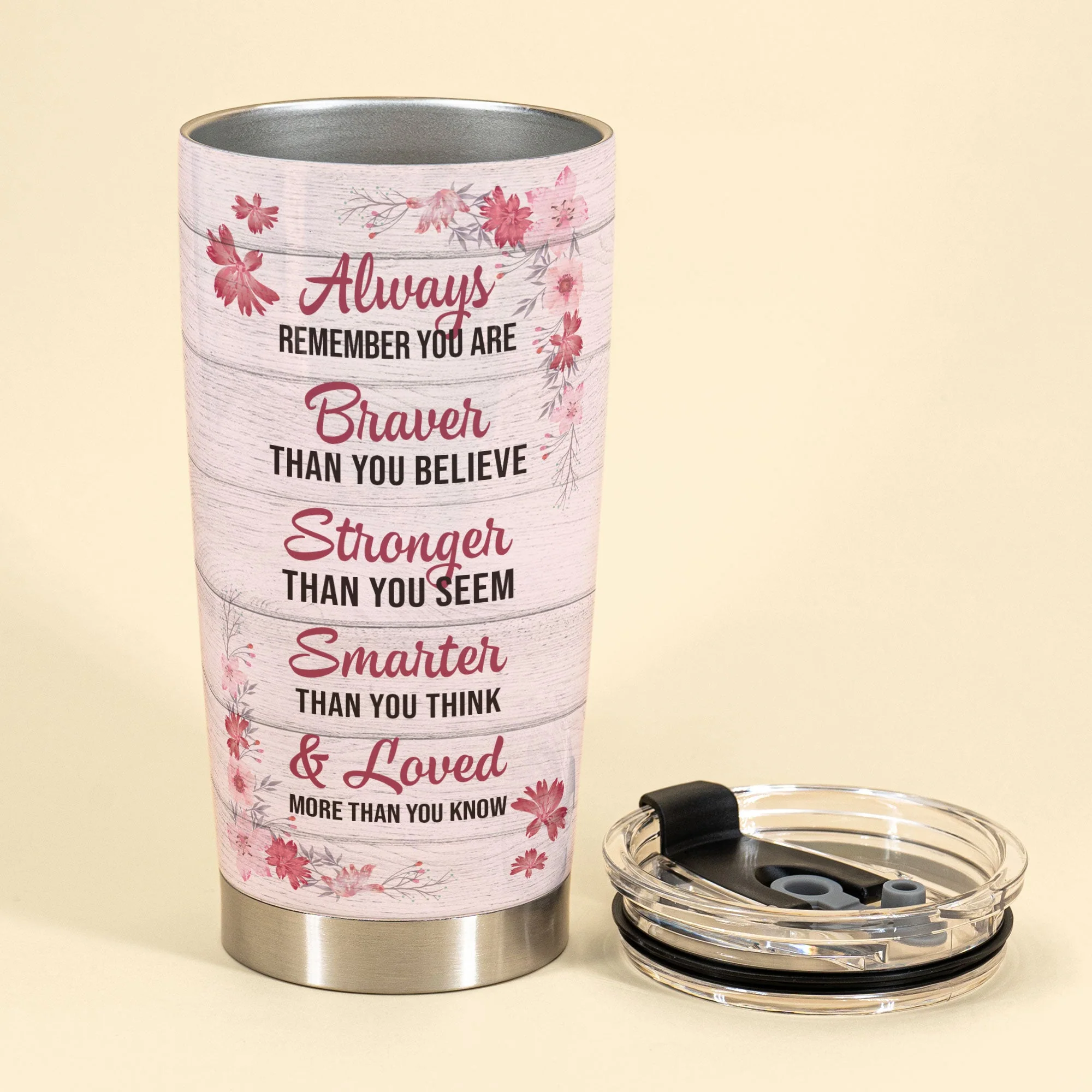 Remember You Are Braver - Personalized Tumbler Cup - Birthday Gift For Daughter, Granddaughter - Image 3