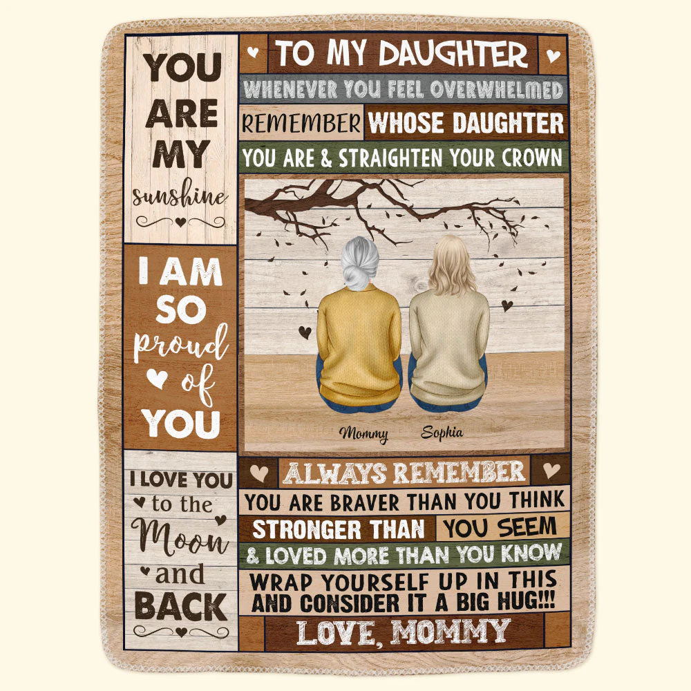 Remember You Are Braver Than You Think Ver2 - Personalized Daughter Blanket - Image 3