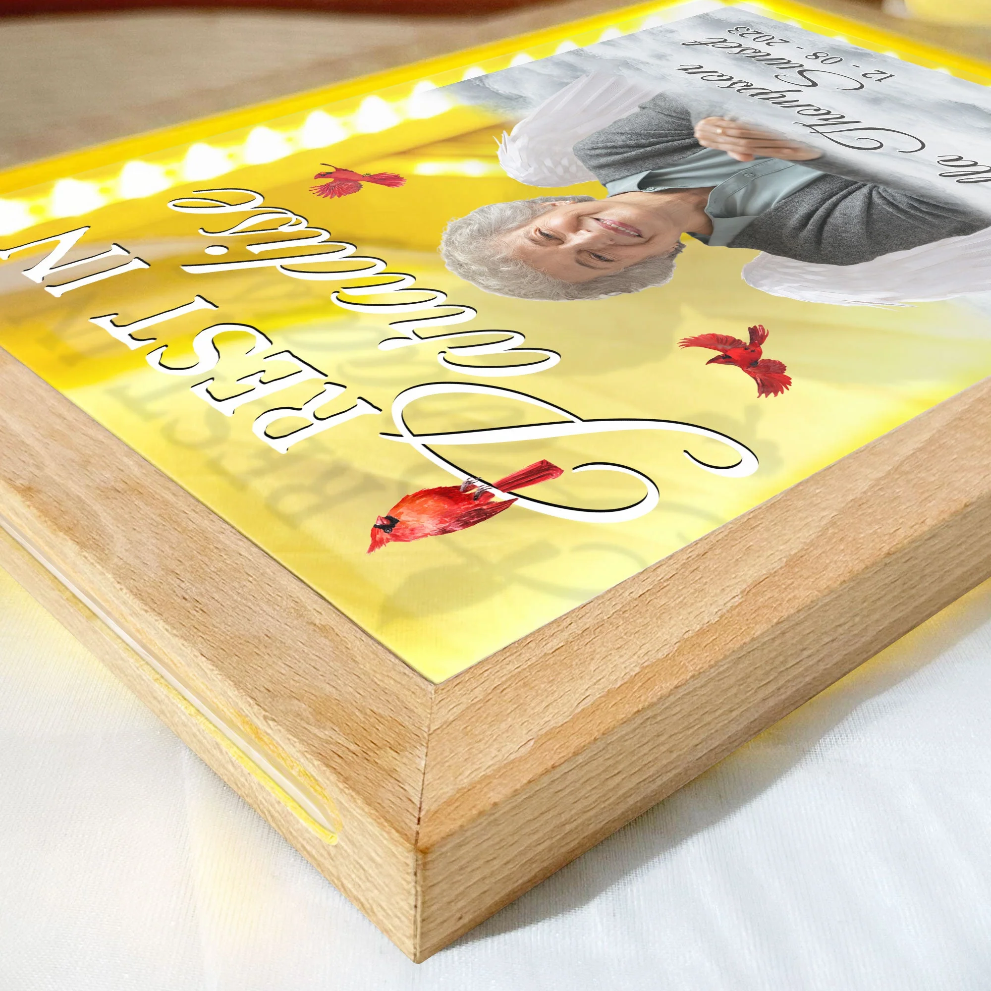 Rest In Paradise - Personalized Photo Frame Lamp - Image 5