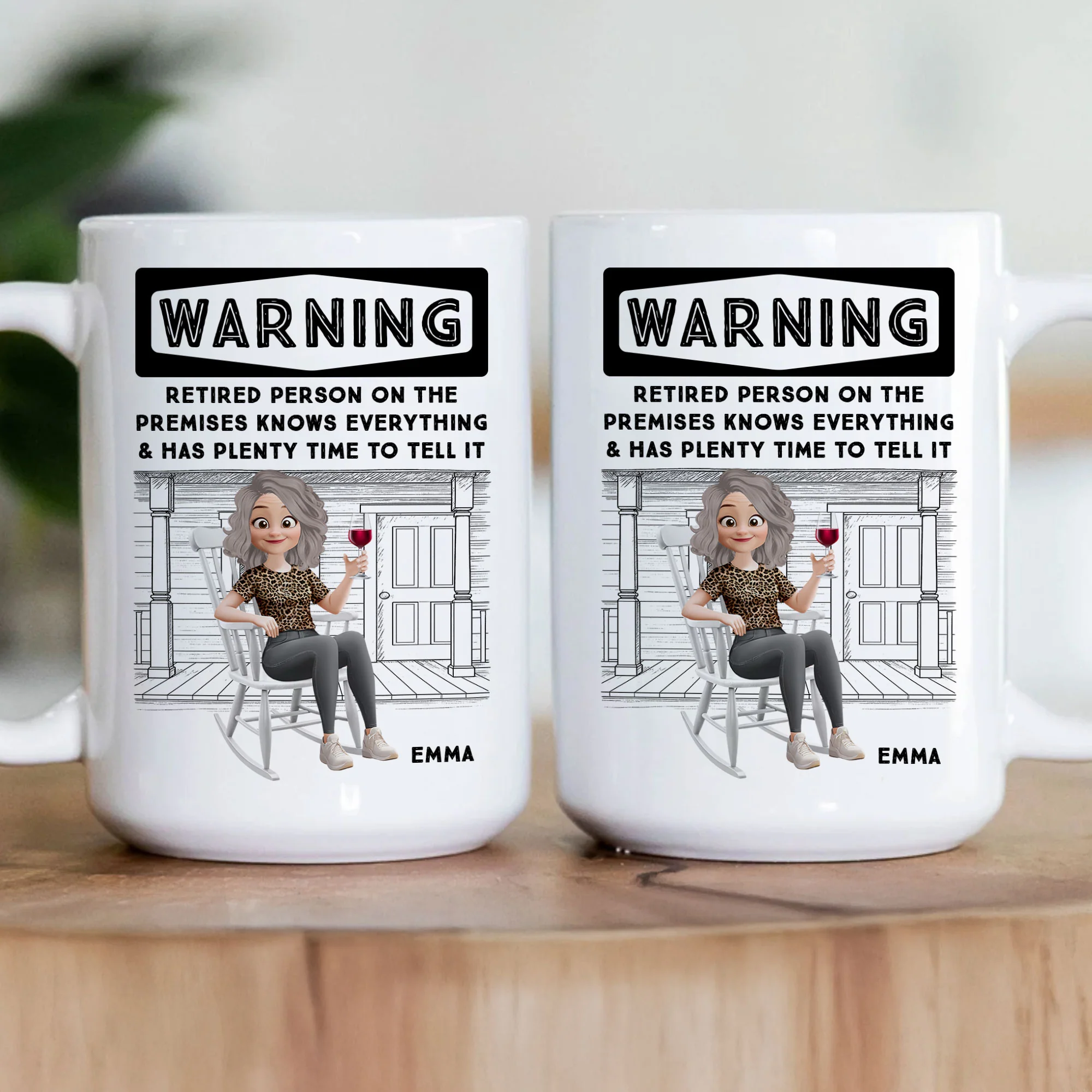 Retired Person On The Premises Knows Everything - Personalized Mug - Image 3