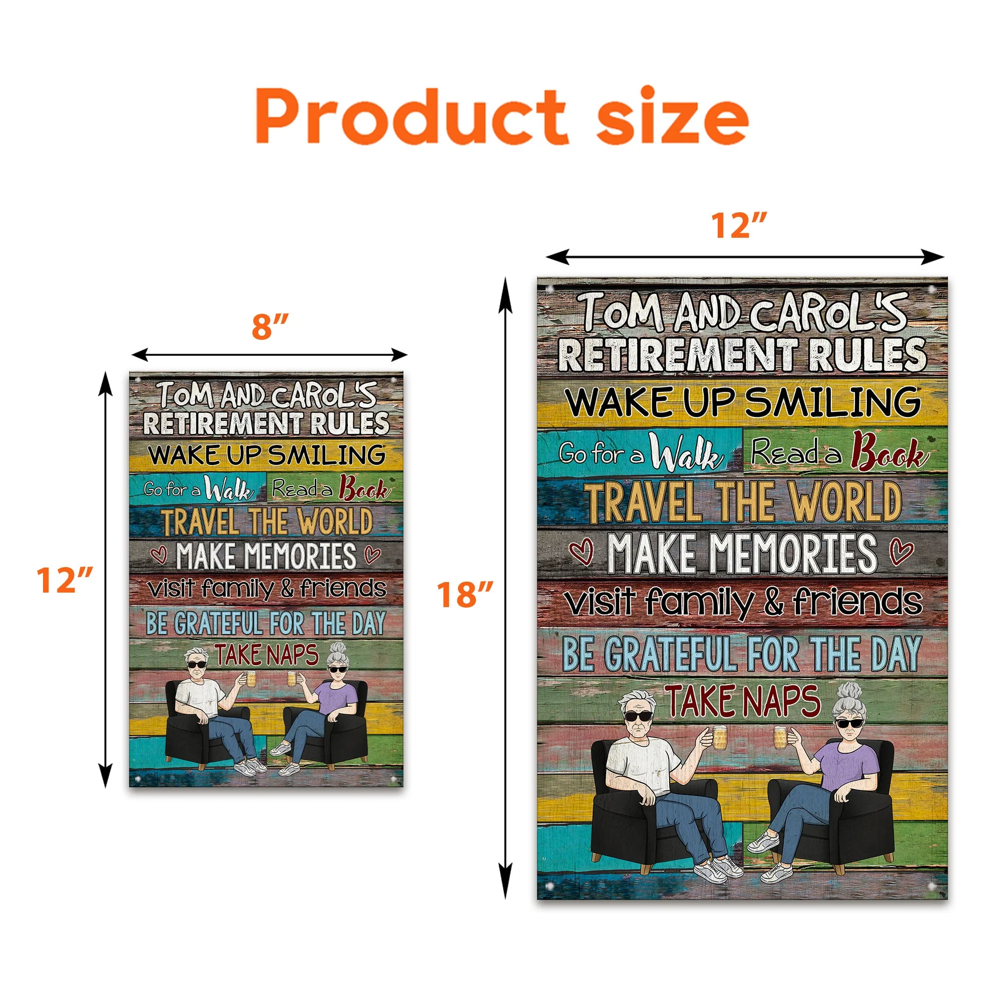 Retirement Rules - Personalized Metal Sign - Image 4