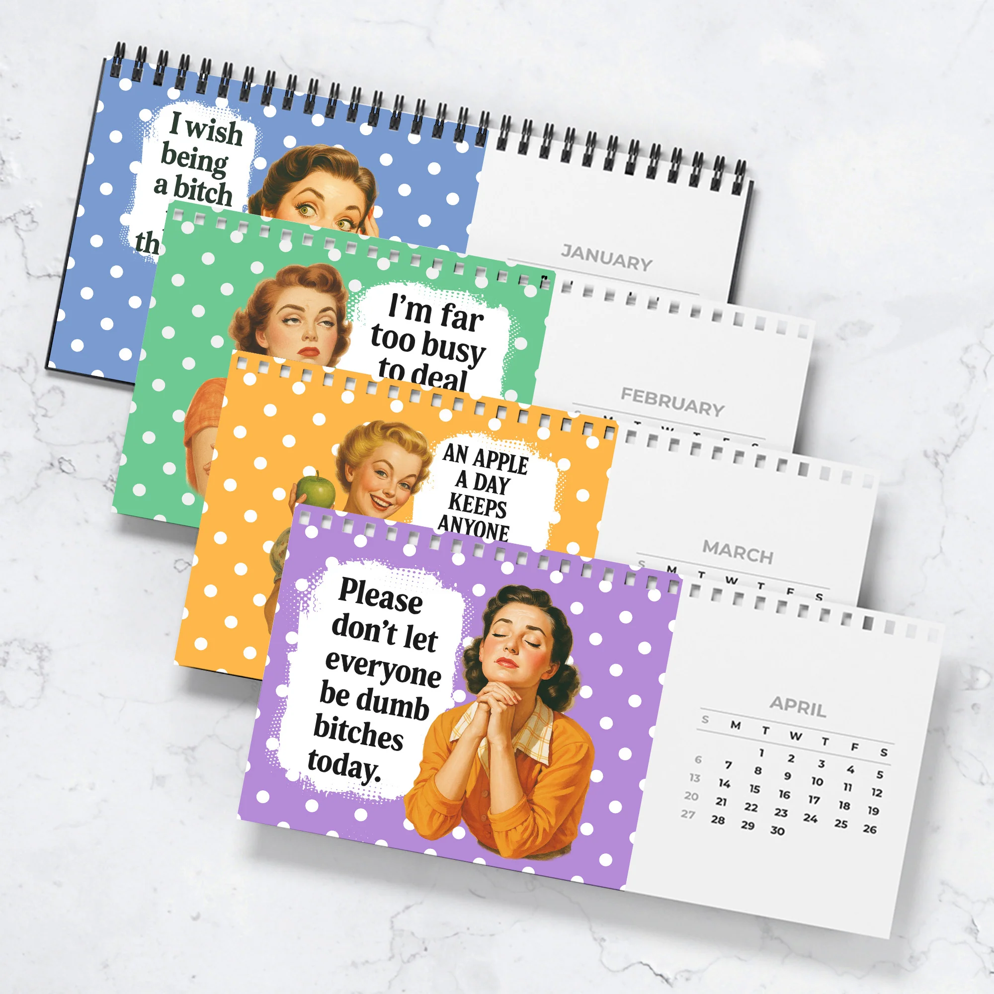 Retro Funny Sarcastic - Self Gift, Christmas Exchange Gift For Coworkers, Her, Him - Standing Desk Calendar 2026 - Image 3
