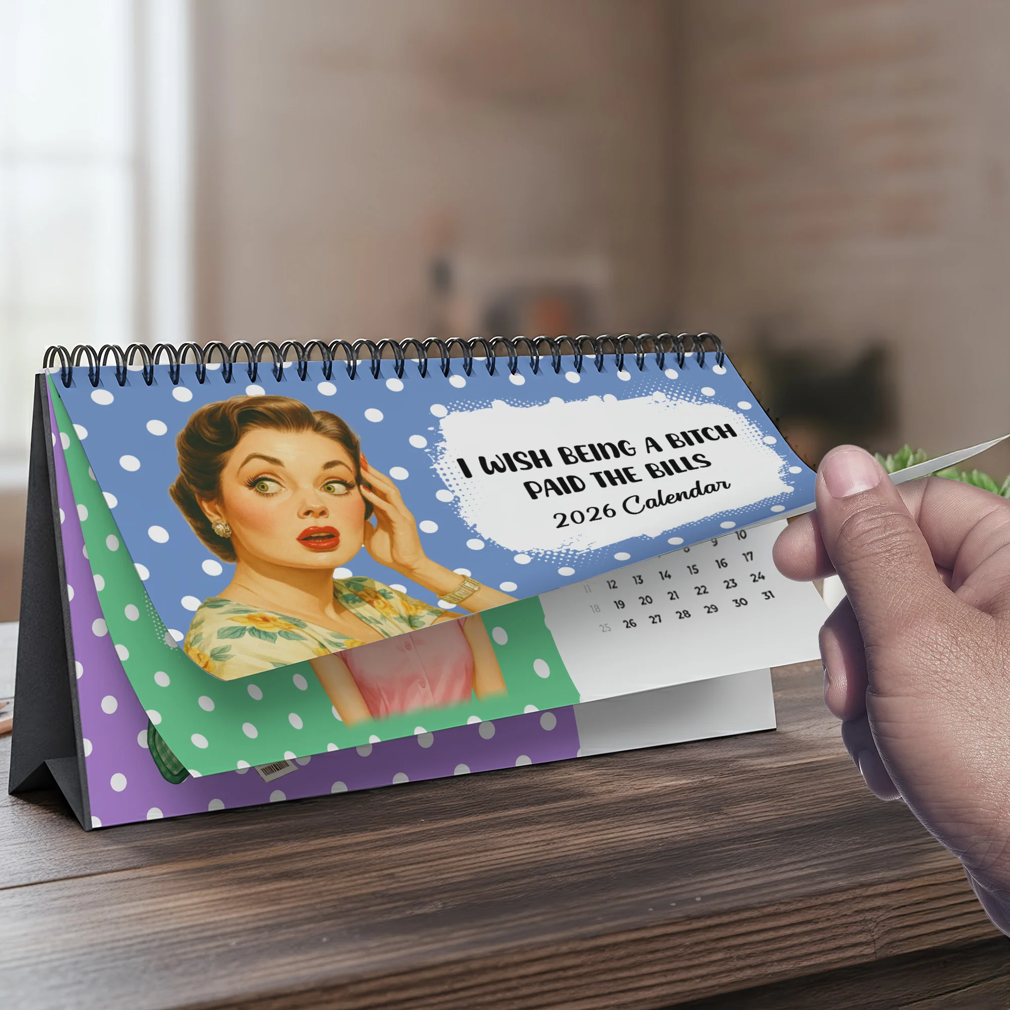 Retro Funny Sarcastic - Self Gift, Christmas Exchange Gift For Coworkers, Her, Him - Standing Desk Calendar 2026 - Image 4
