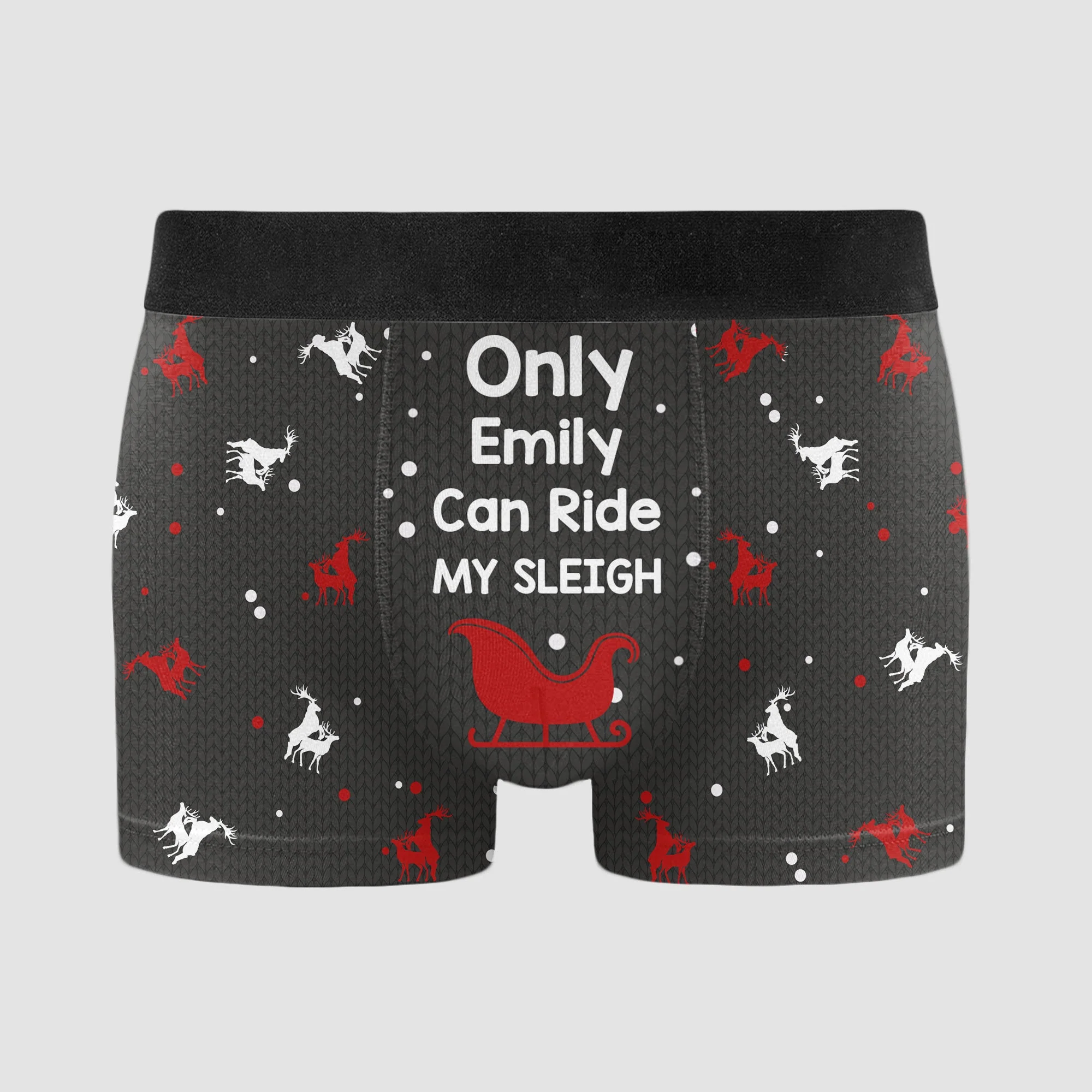 Ride My Sleigh Funny Christmas - Personalized Men's Boxer Briefs - Image 4