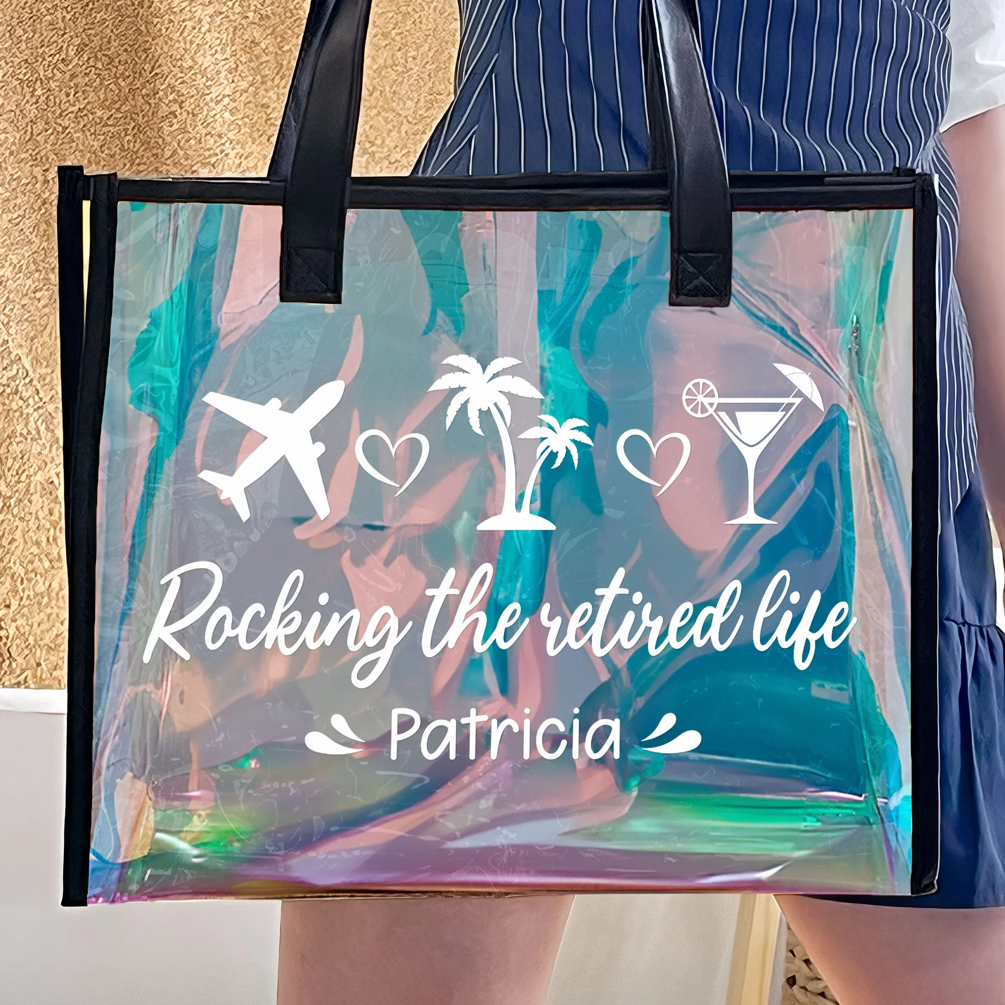 Rocking The Retired Life - Personalized Holographic Tote - Image 3
