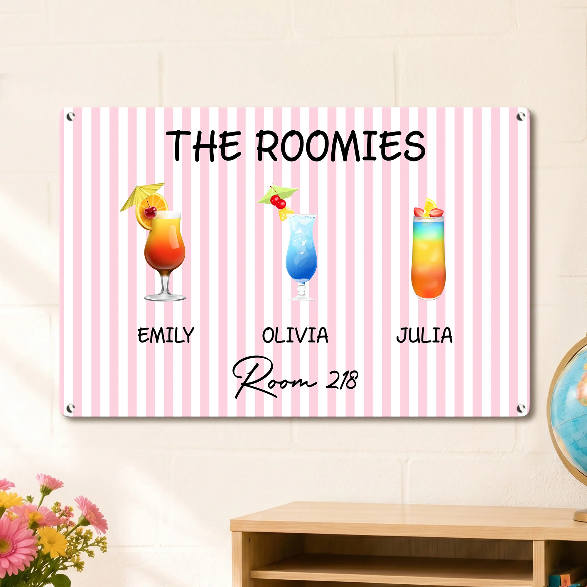 Roommate Drink Trendy College Apartment Dorm - Personalized Metal Sign - Image 3