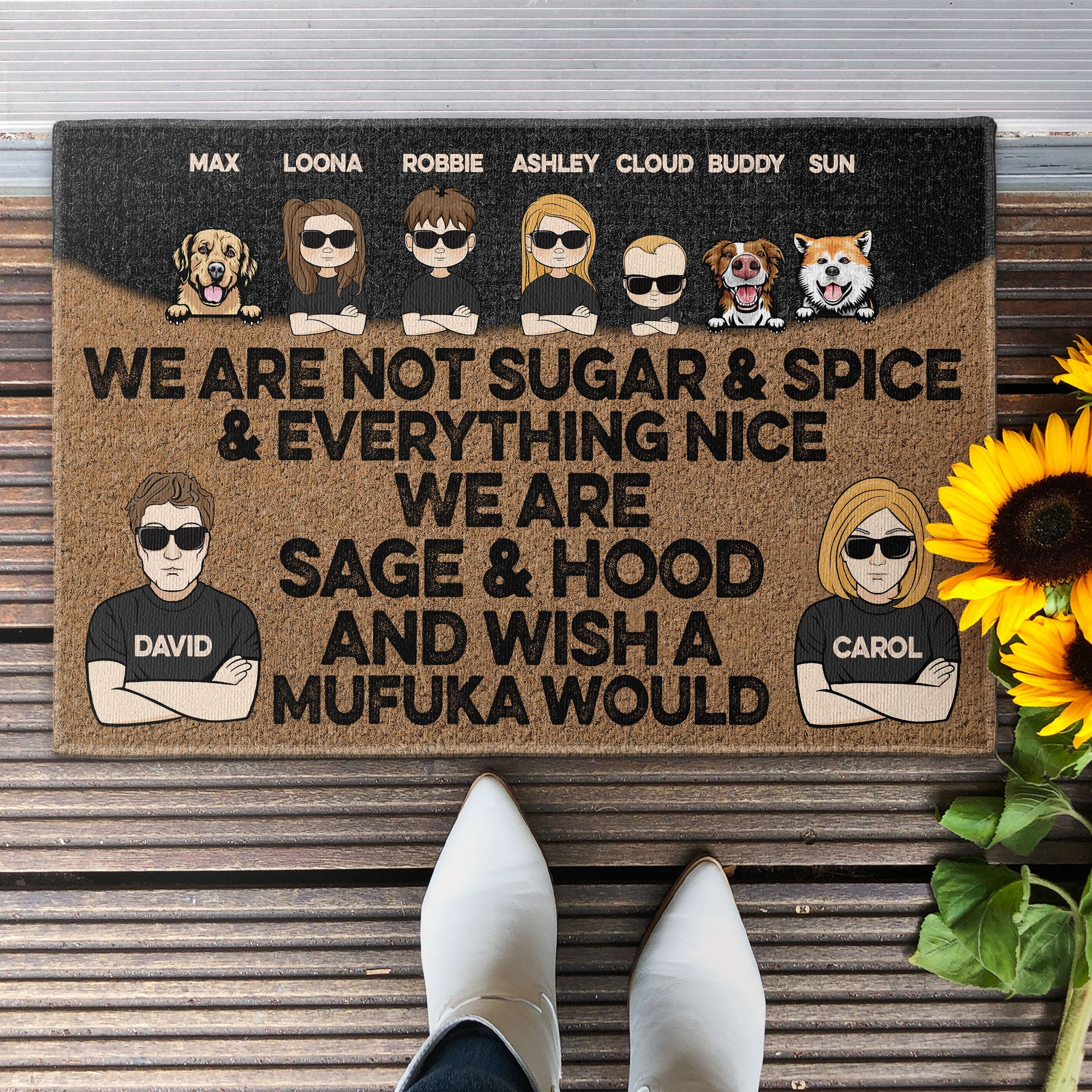 Sage And Hood - Personalized Doormat - Birthday, Funny , Housewarming Gift For Family, Dog Lover, Dog Owner - Image 2