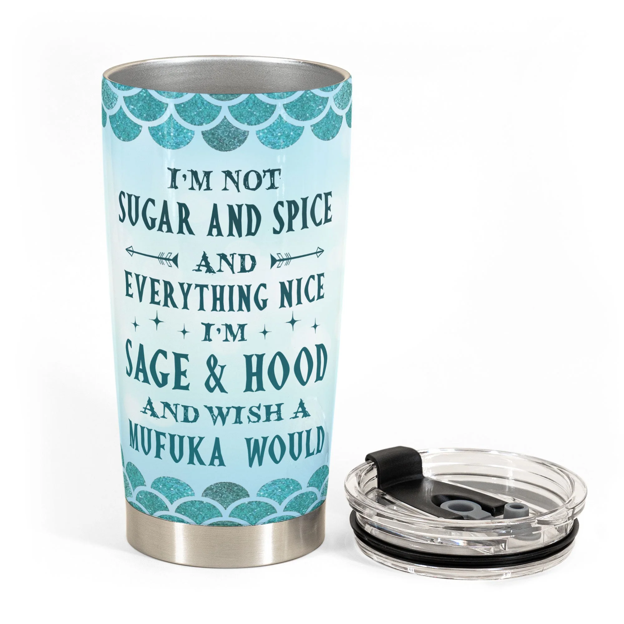 Sage, Hood & Mufuka Would - Personalized Tumbler Cup - Birthday Gift For Mermaid Lovers, Beach Lovers - Image 3