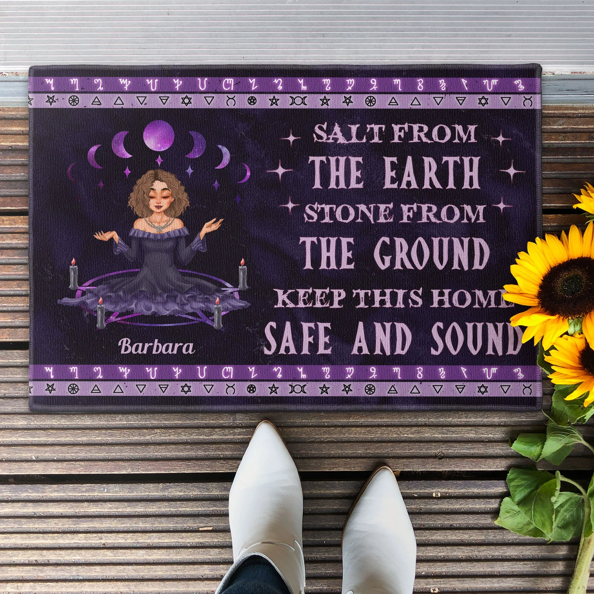 Salt From The Earth, Stone From The Ground - Personalized Doormat - Birthday, Halloween Gift For Witches, Witch Craft - Grimoire - Image 2