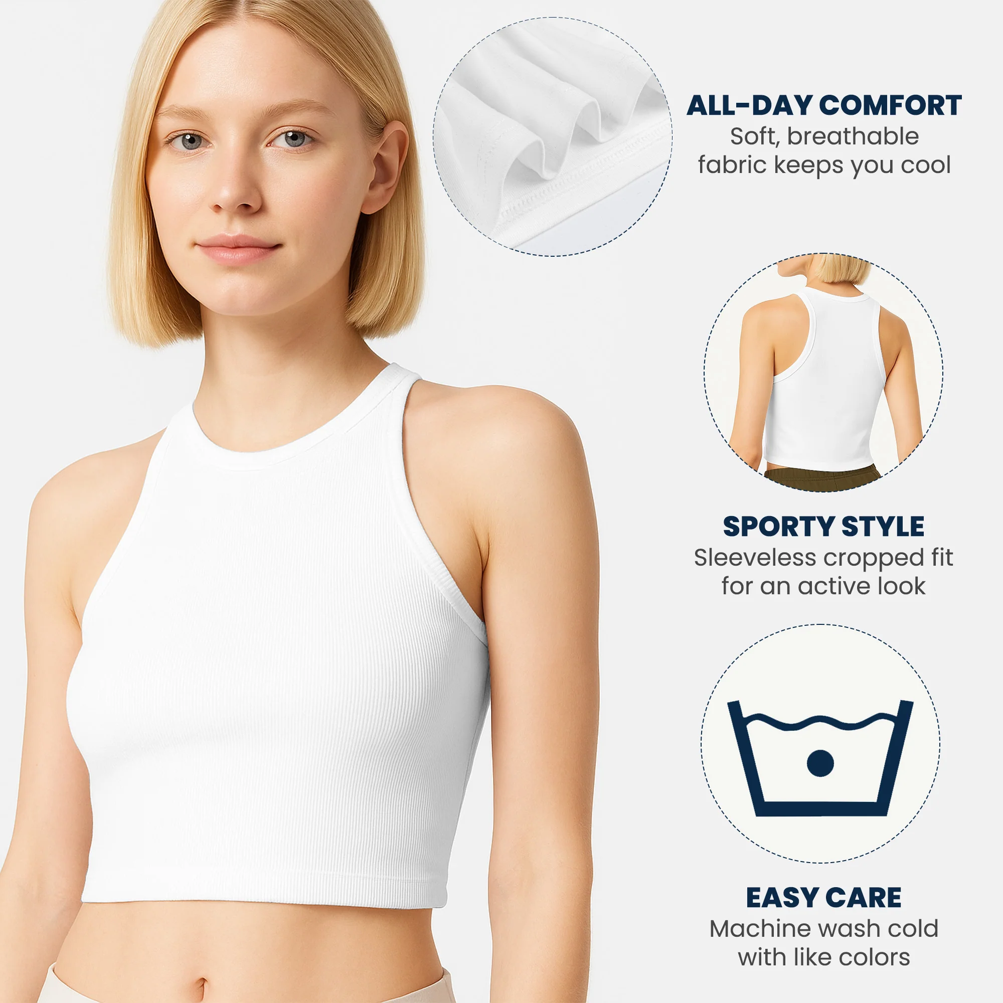 Salty Dog Mom Beach Club - Custom Crop Tank Top - Image 4