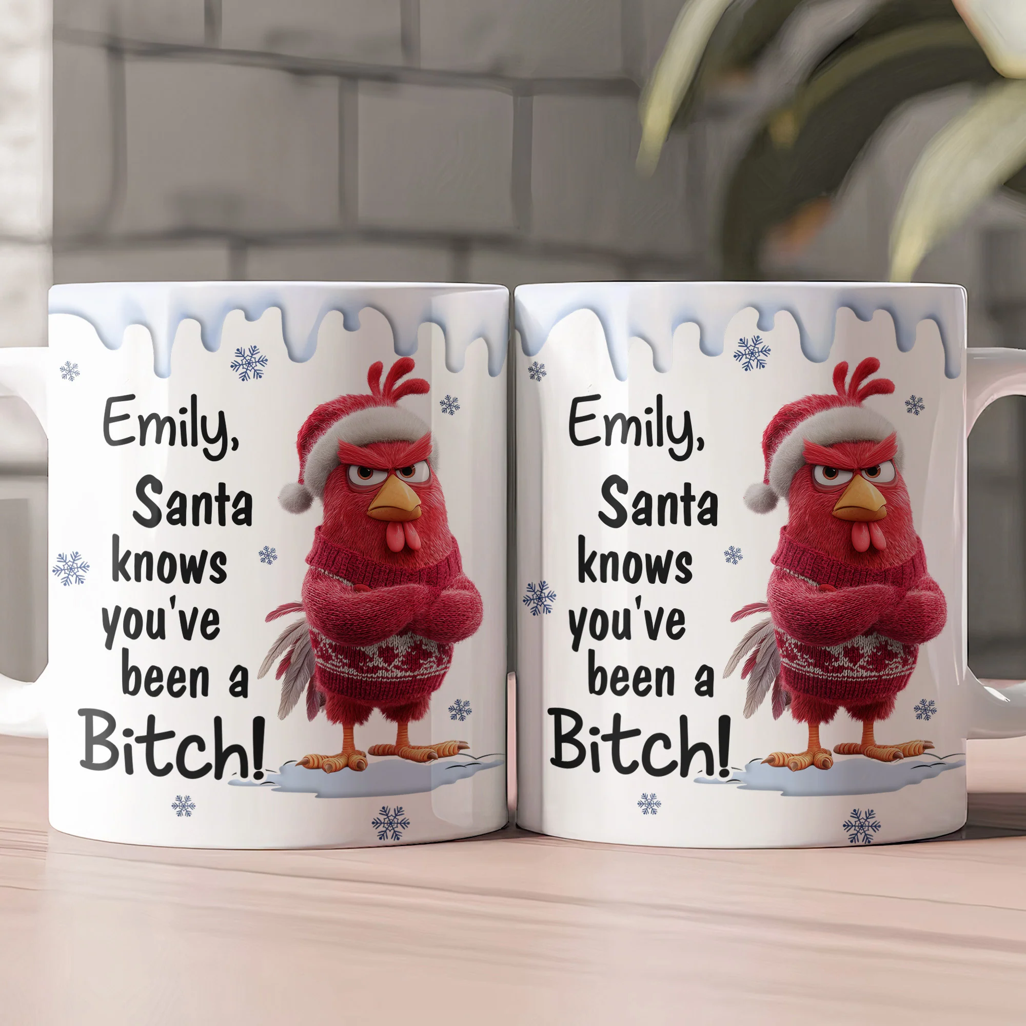 Santa Knows You've Been A B*tch! - Personalized Mug - Image 2