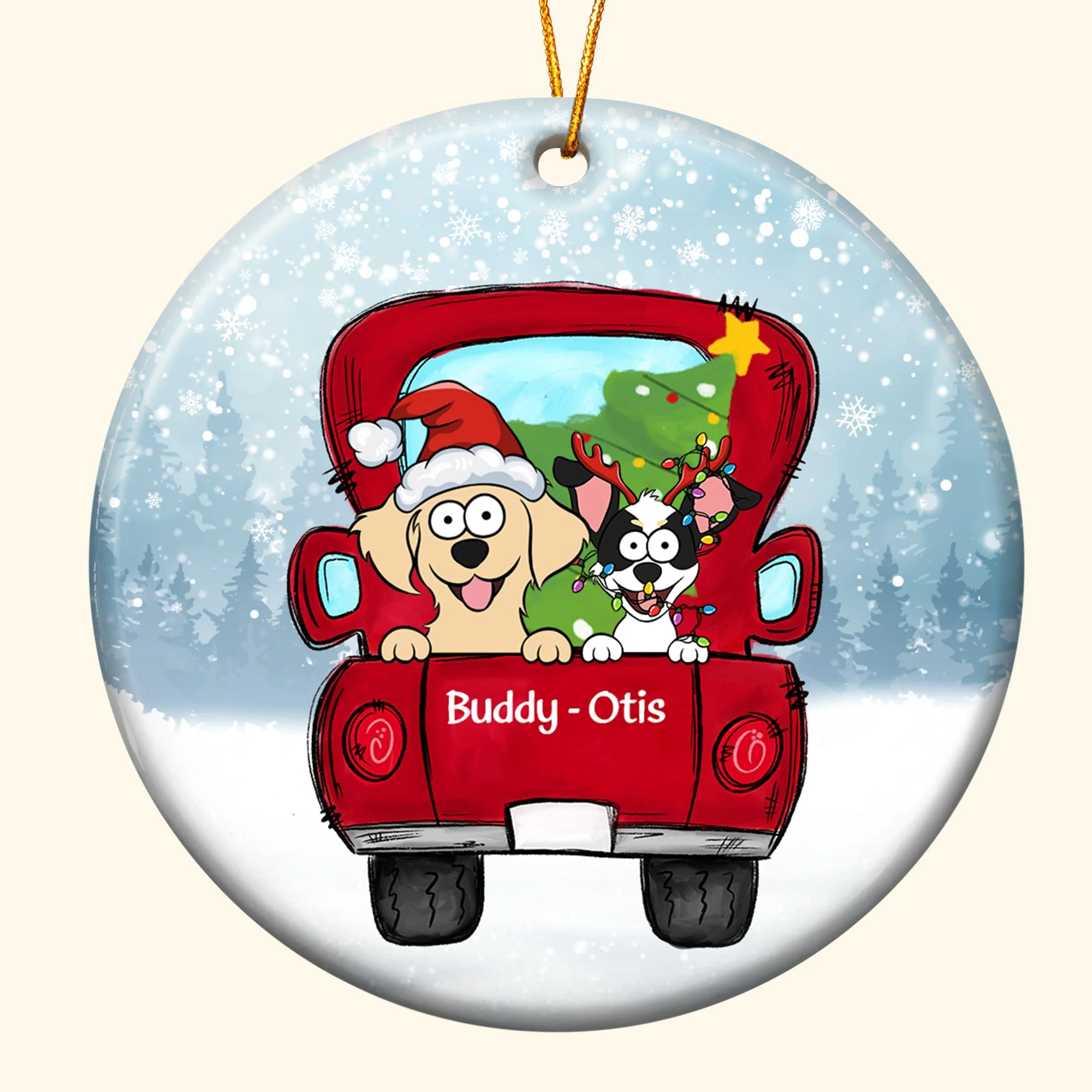 Santa Paw - Personalized Ceramic Ornament - Image 3