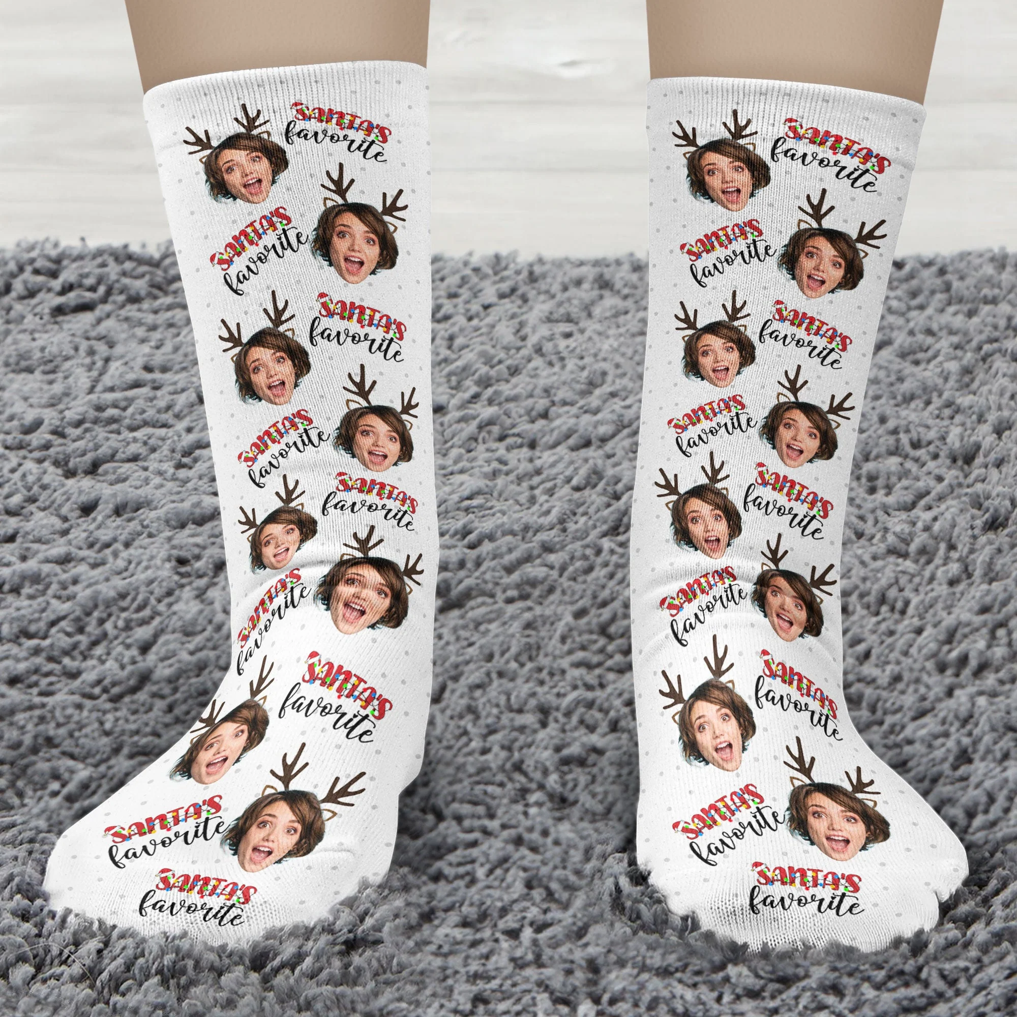 Santa's Favorite - Personalized Crew Socks - Image 3