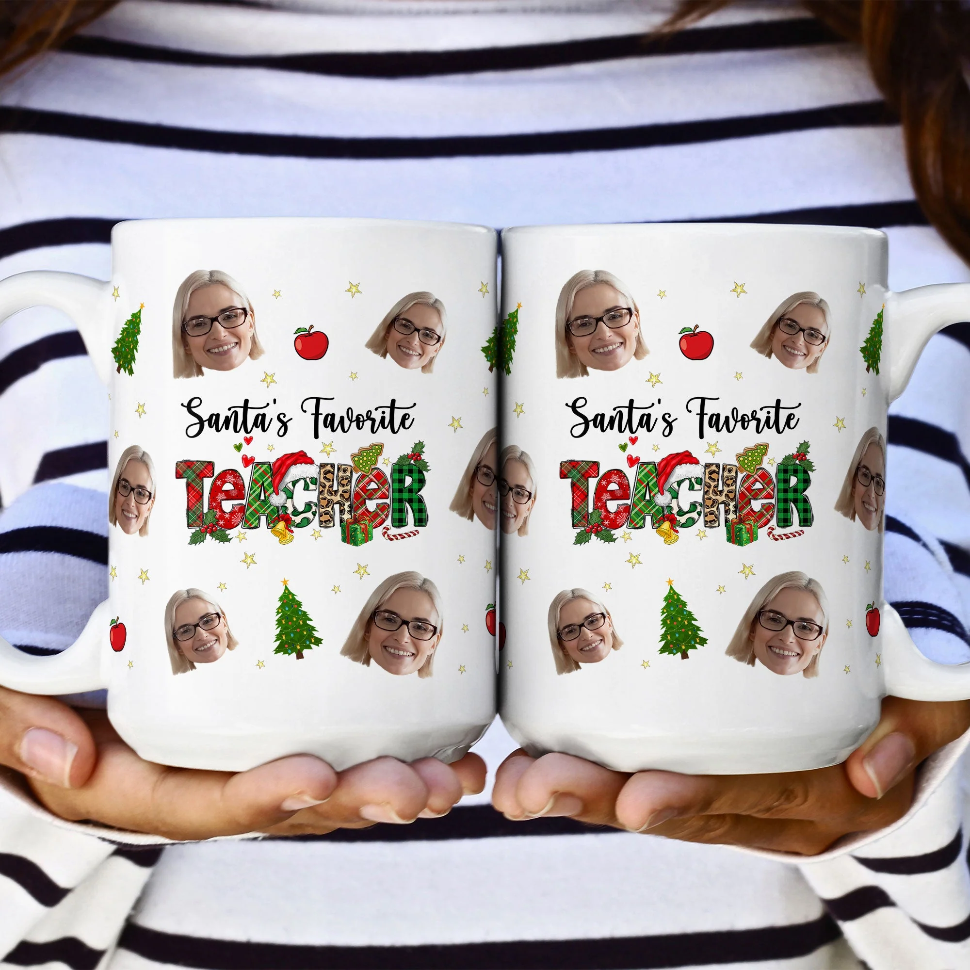 Santa's Favorite Teacher - Personalized Photo Mug - Image 4
