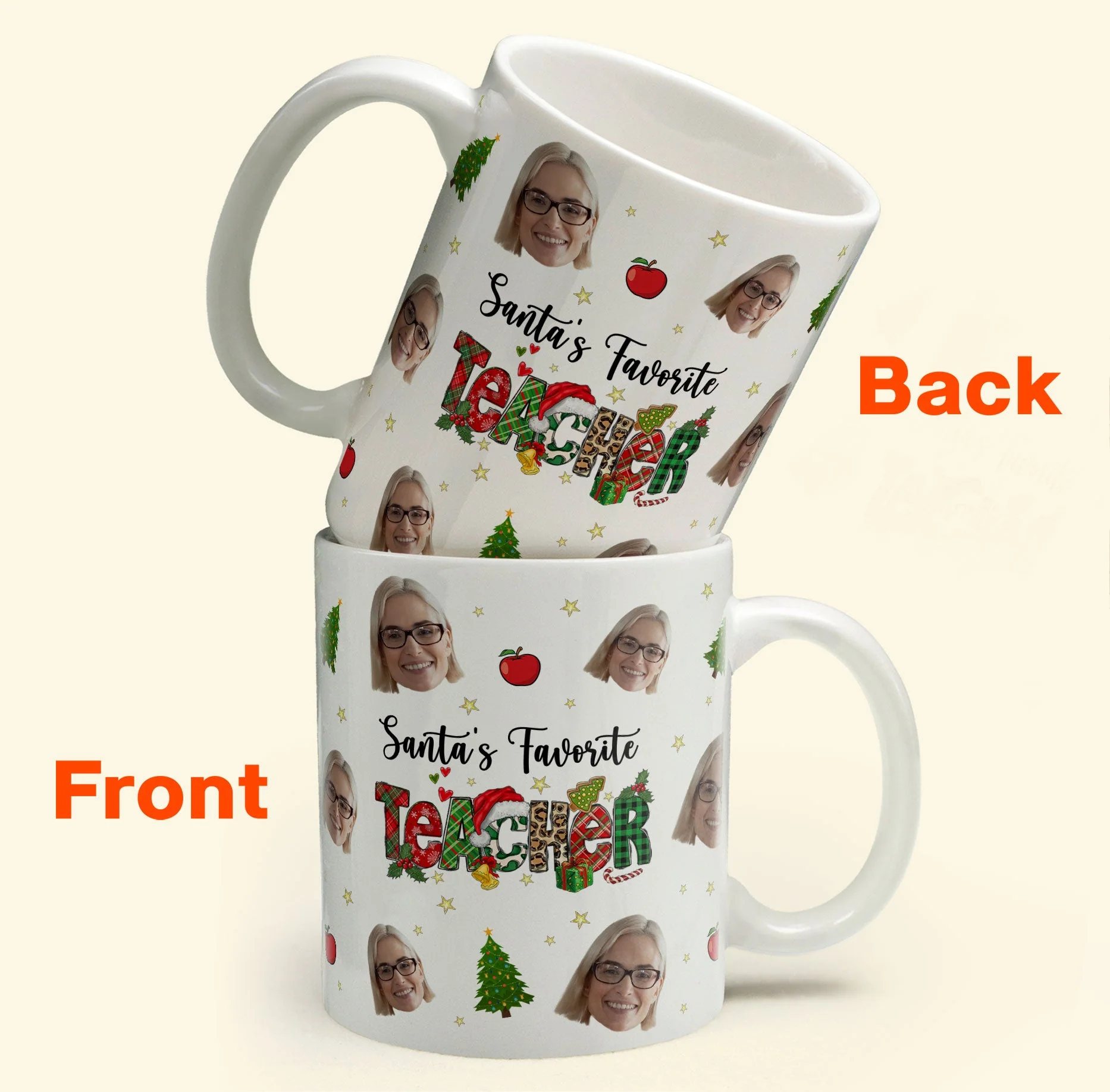 Santa's Favorite Teacher - Personalized Photo Mug - Image 5
