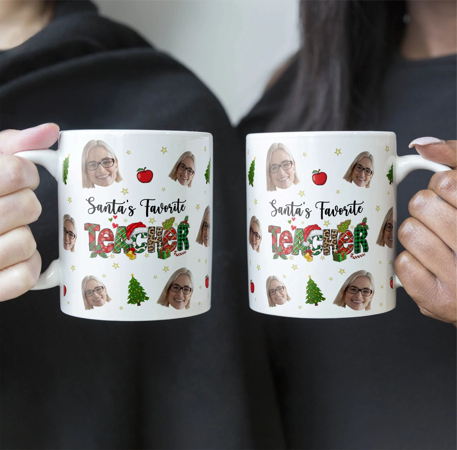 Santa's Favorite Teacher - Personalized Photo Mug - Image 7