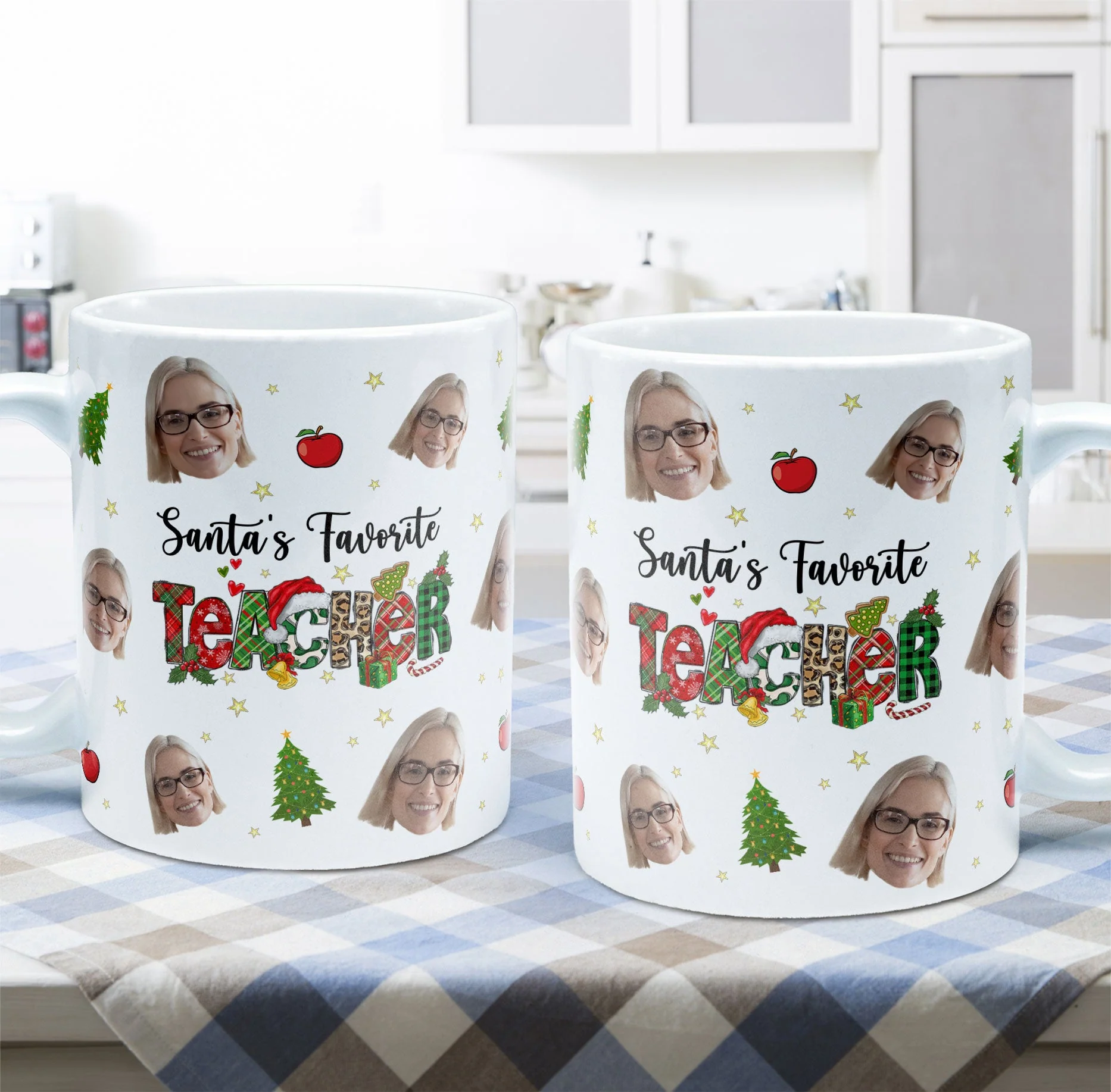 Santa's Favorite Teacher - Personalized Photo Mug - Image 8