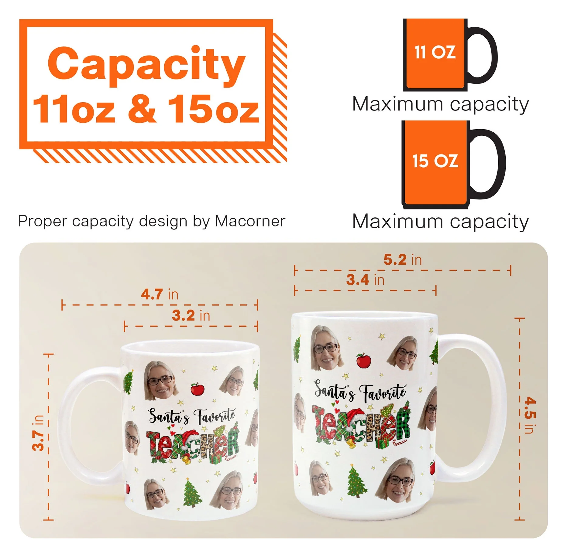 Santa's Favorite Teacher - Personalized Photo Mug - Image 9