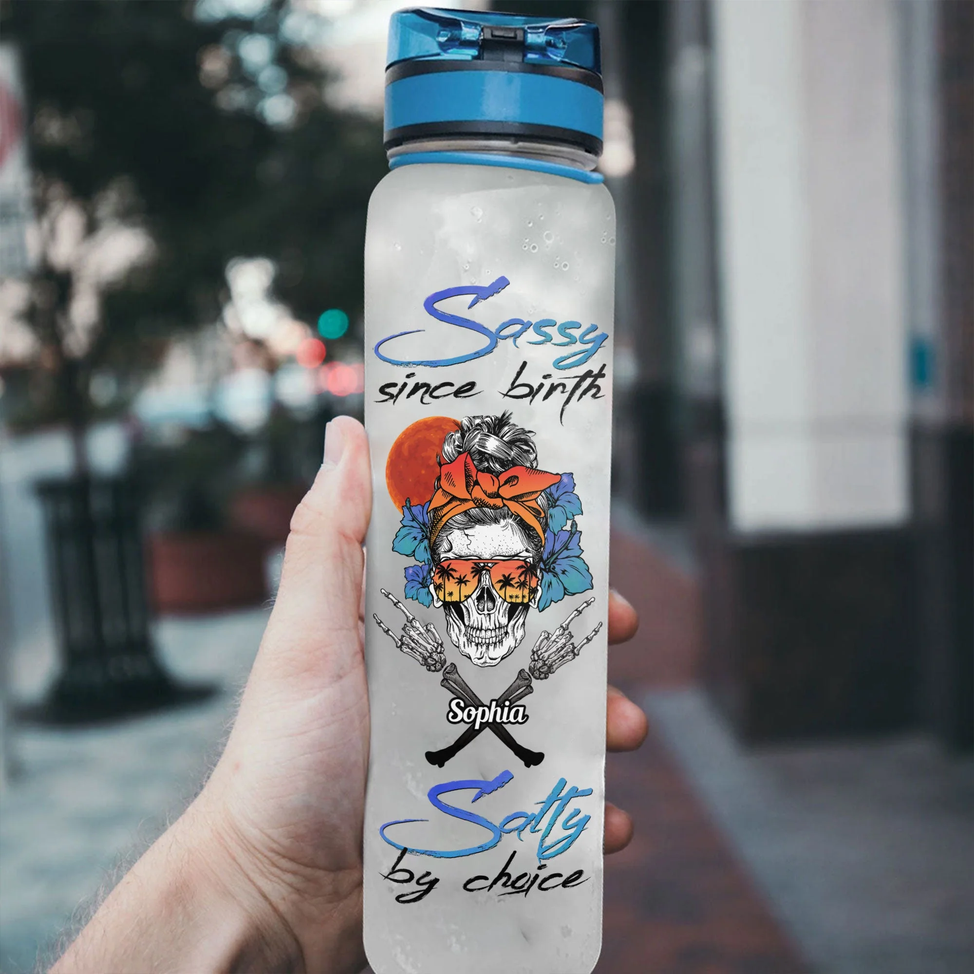 Salty By Choice - Personalized Water Bottle With Time Marker - Image 3