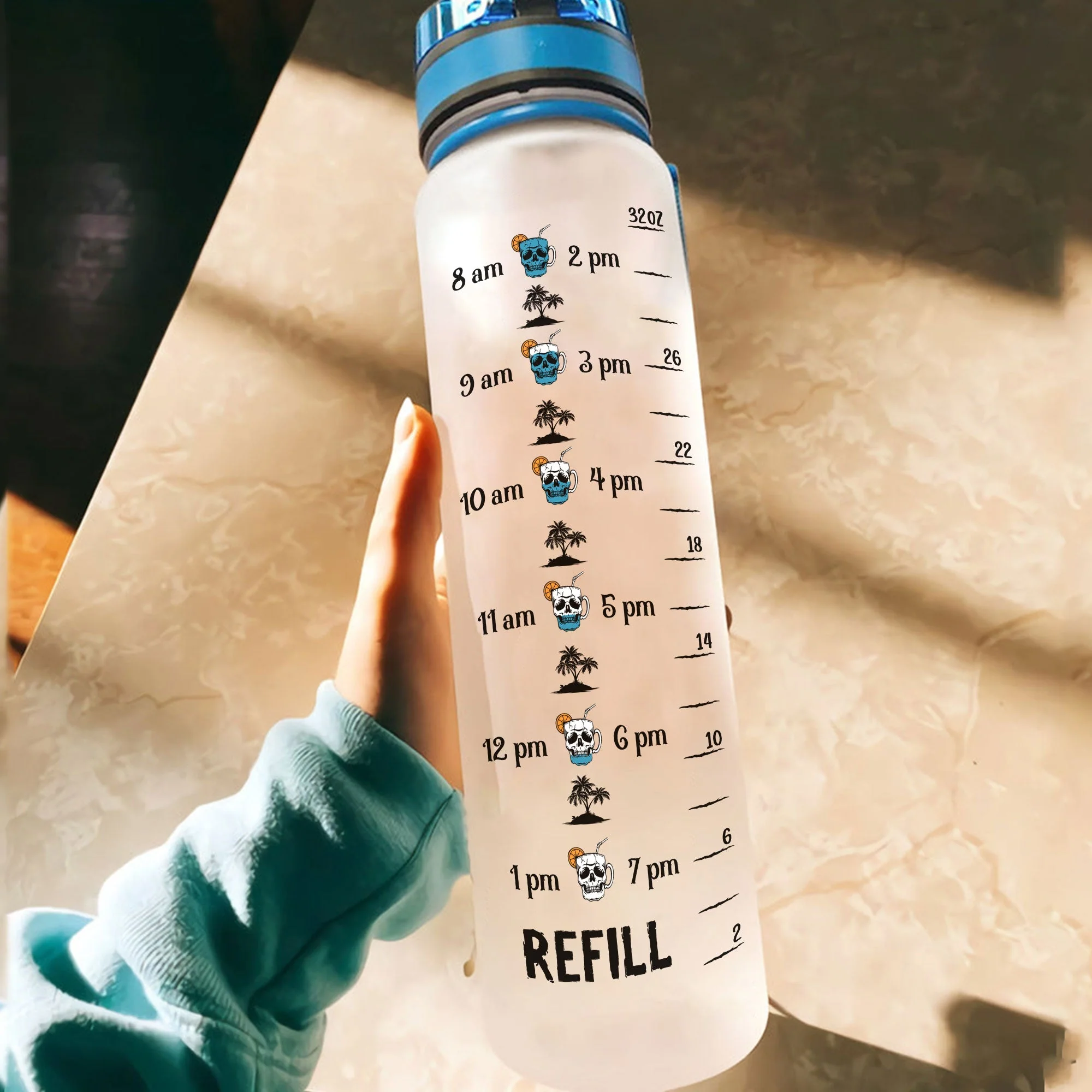 Salty By Choice - Personalized Water Bottle With Time Marker - Image 4