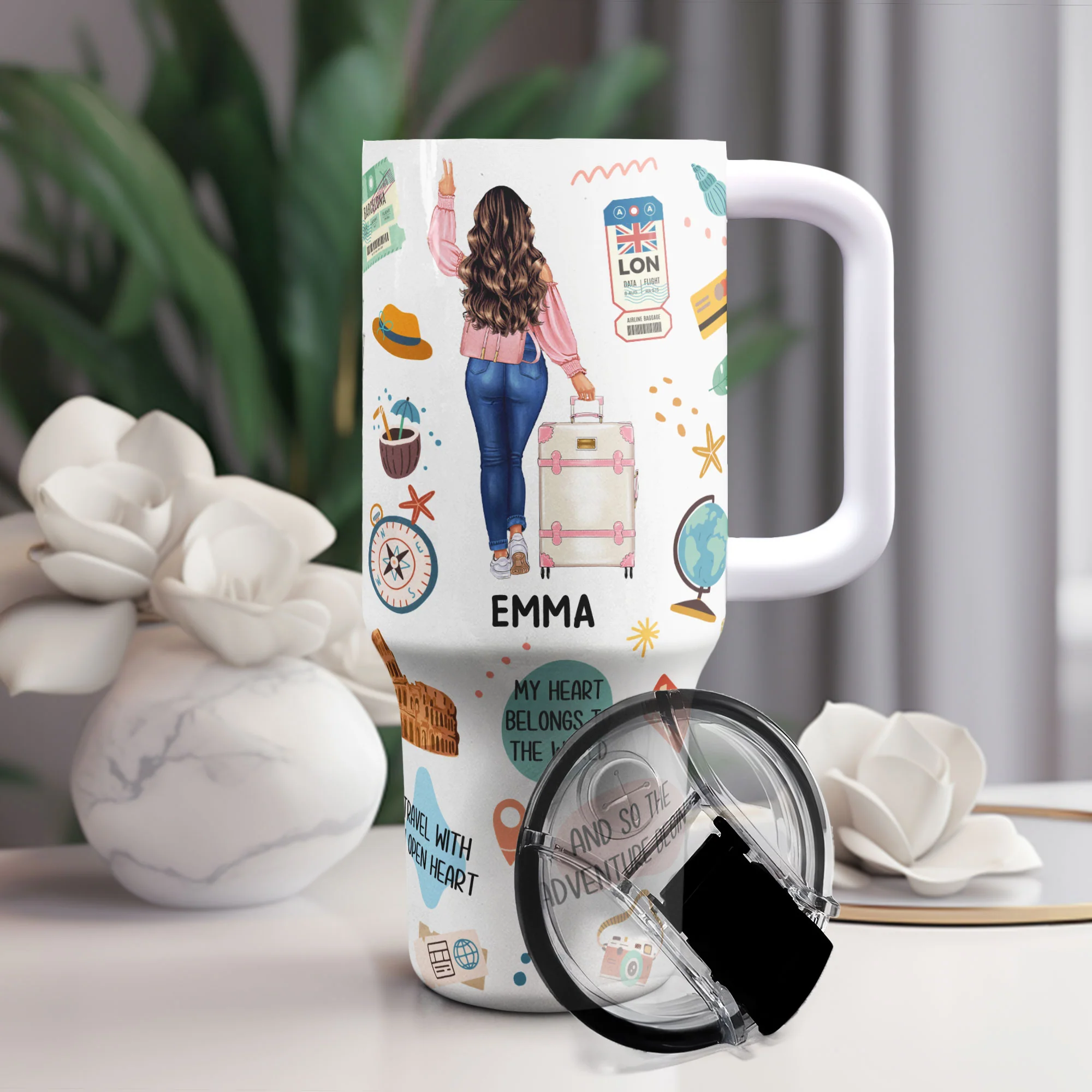 Say Yes To The New Adventures - Personalized 40oz Tumbler With Straw - Image 2