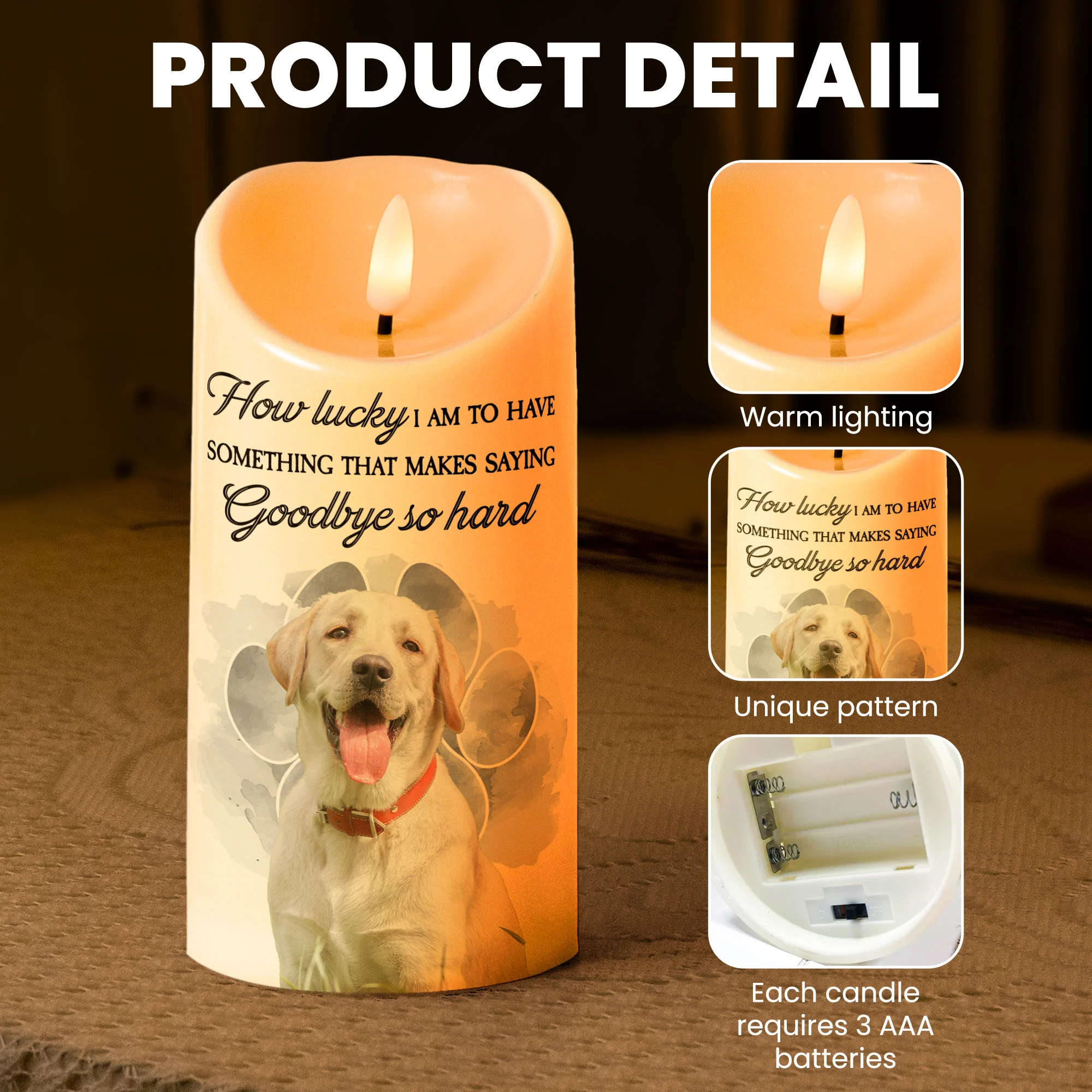 Saying Goodbye So Hard - Personalized Photo LED Candle - Image 6