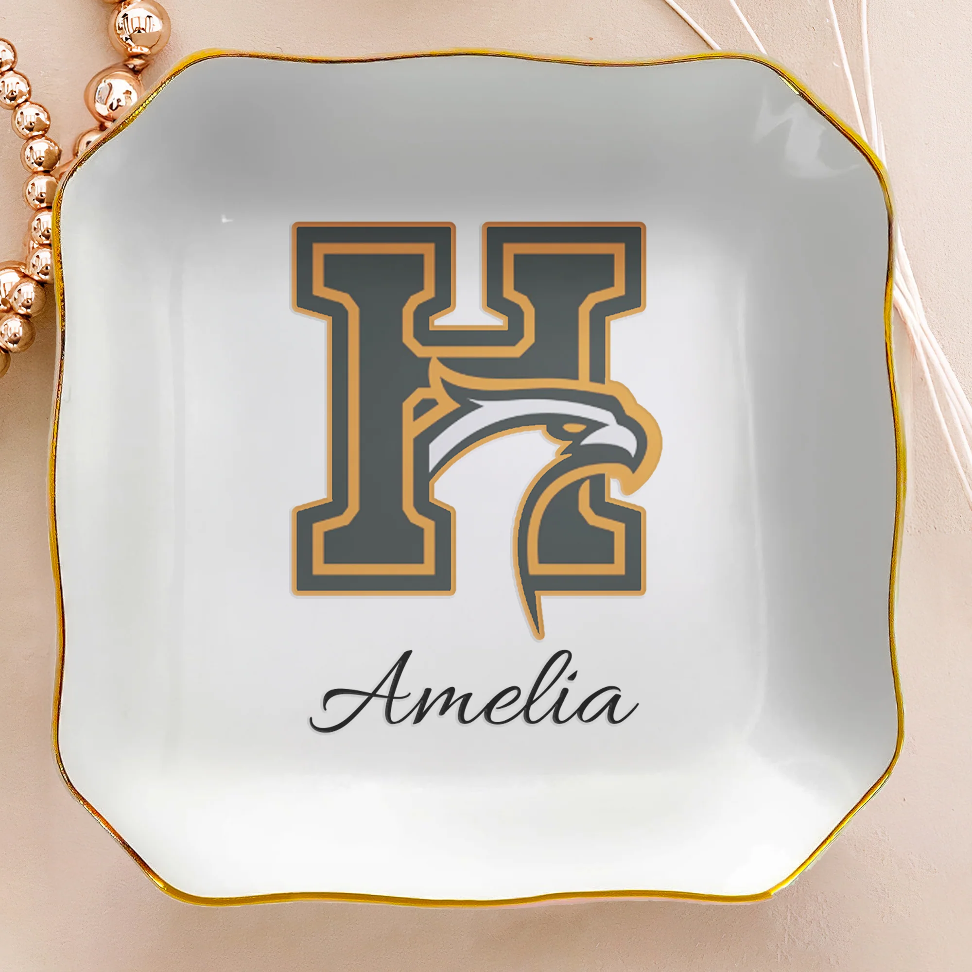School Logo, High School Logo, Club Logo Graduation Photo - Personalized Jewelry Dish - Image 6