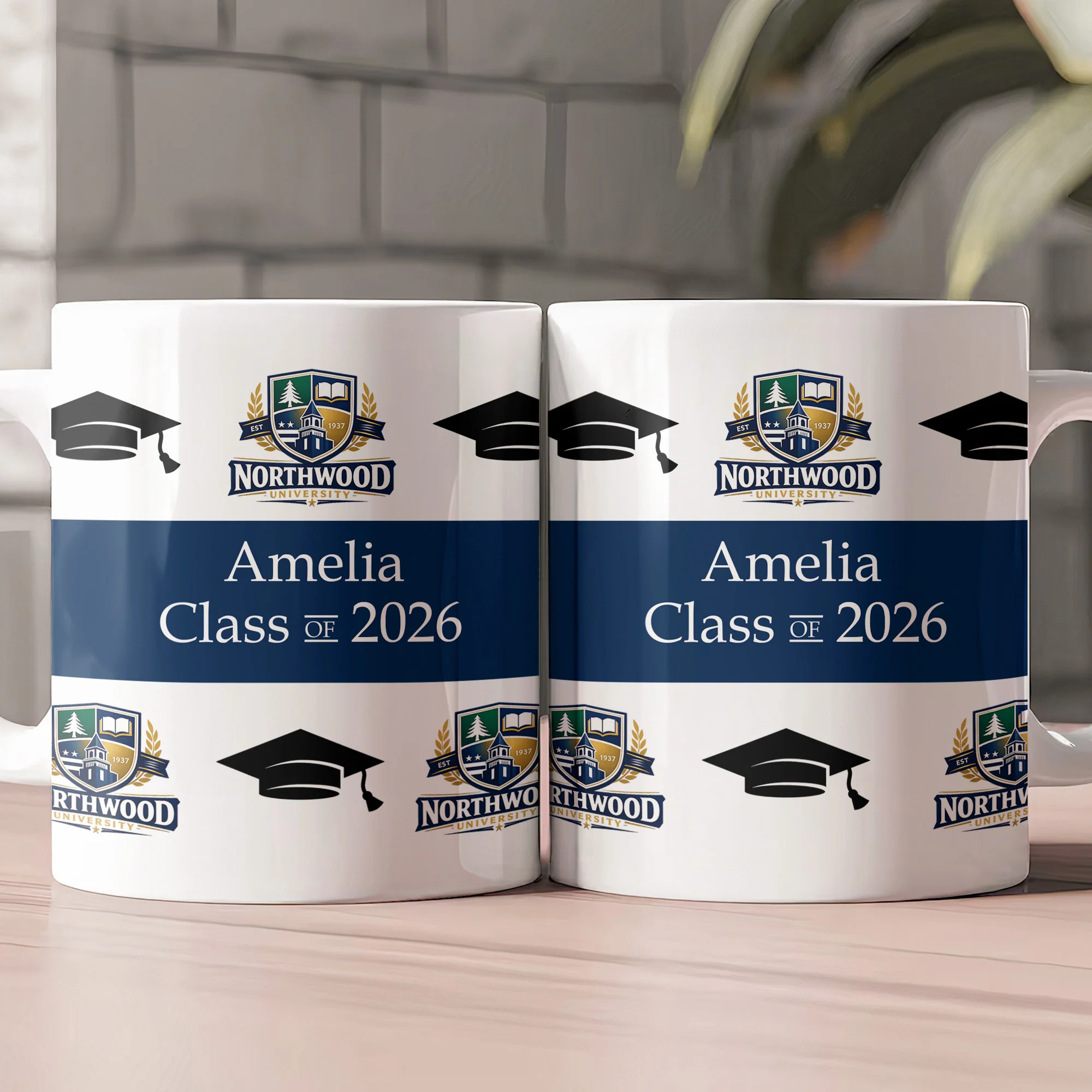 School Logo, High School Logo, Club Logo Graduation Photo - Personalized Mug - Image 2