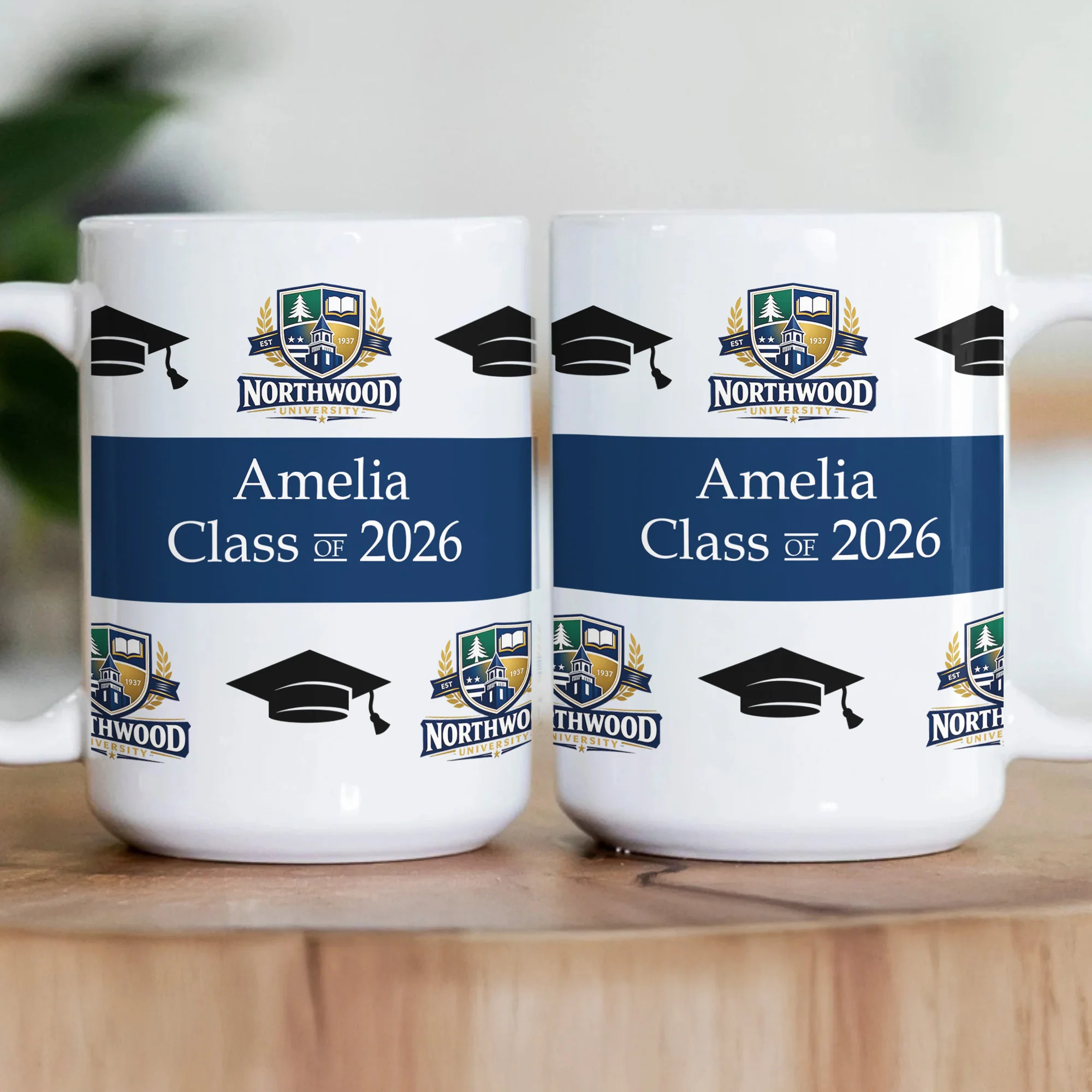 School Logo, High School Logo, Club Logo Graduation Photo - Personalized Mug - Image 4