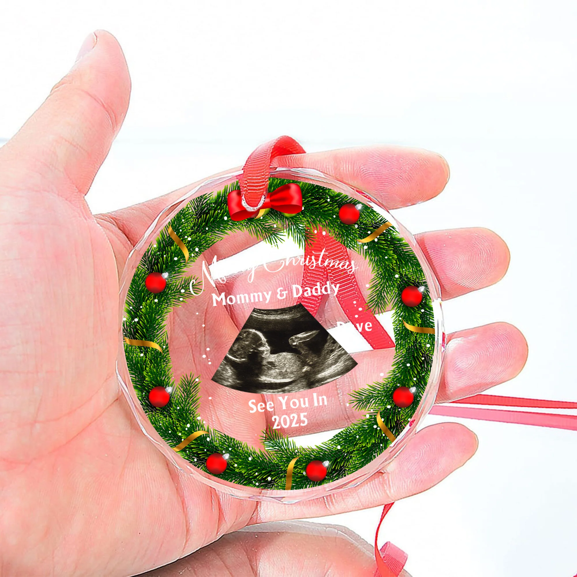 See You In Next Year - Personalized Glass Photo Ornament - Image 4