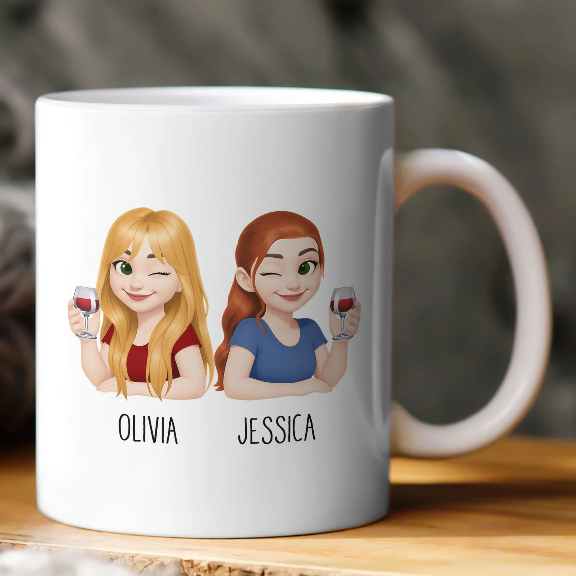 Seester Gift For Sister Definition Cute Cartoon - Personalized Mug - Image 2