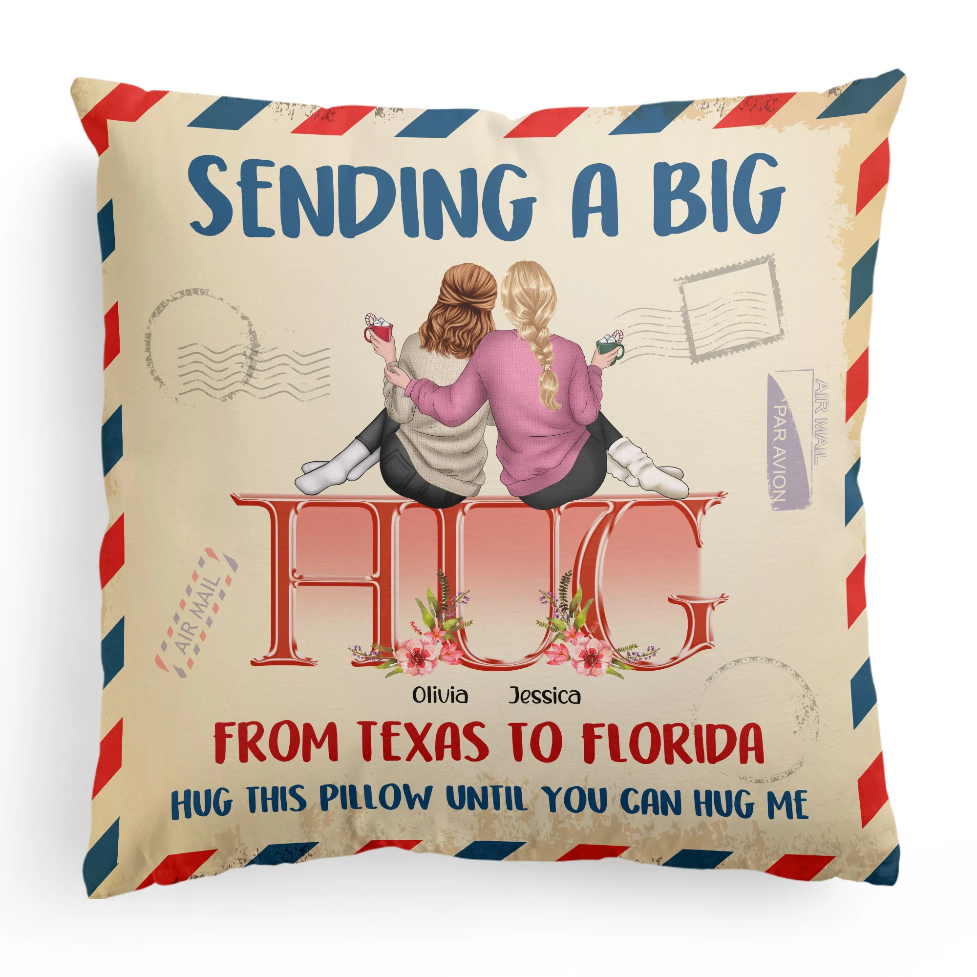 Sending A Big Hug - Personalized Pillow (Insert Included) - Image 5