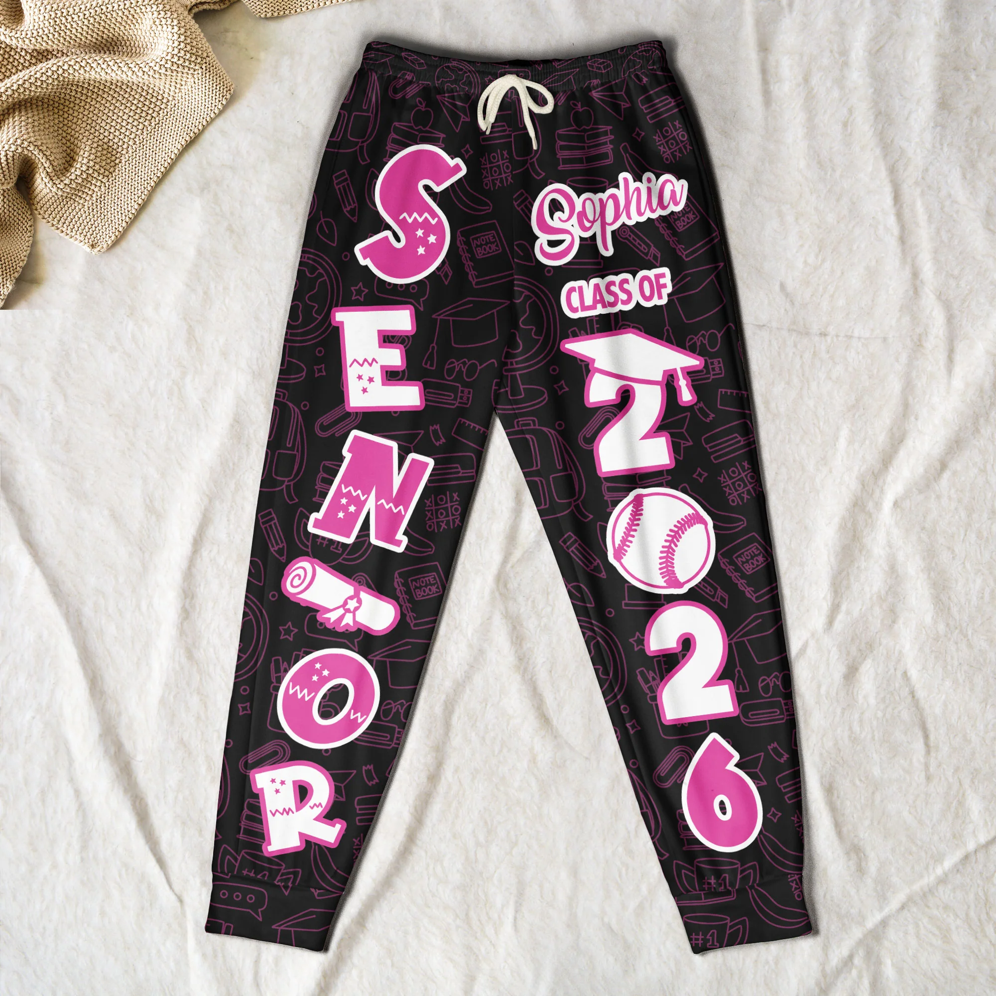Senior High School, College - Personalized Sweatpants, Lounge Pants With Pockets - Image 2