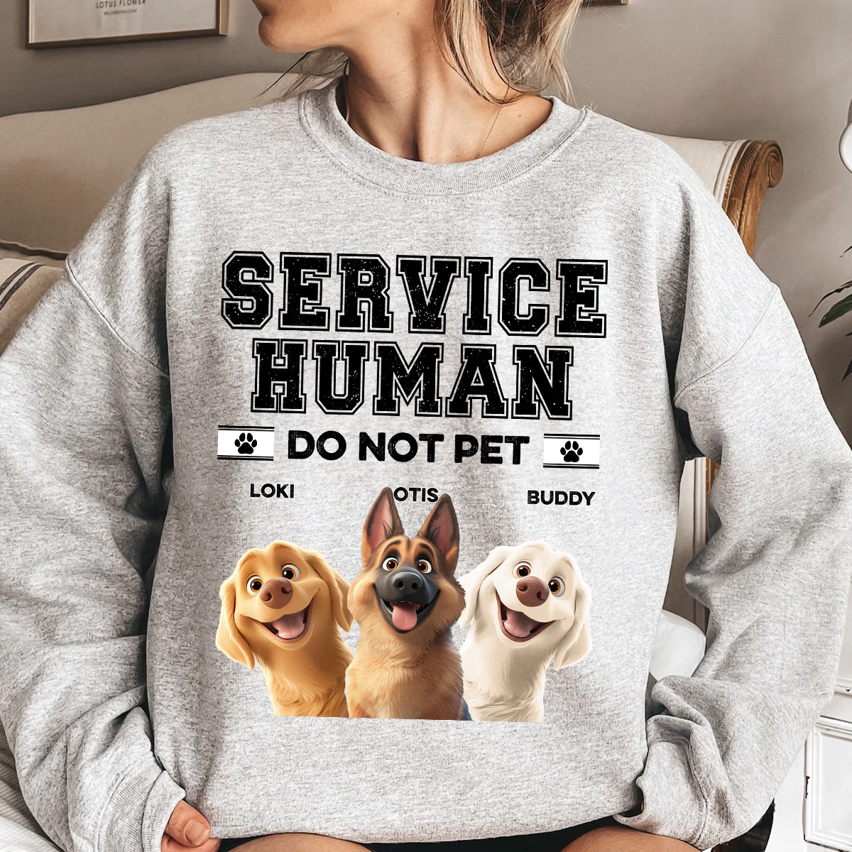 Service Human Do Not Pet Funny - Personalized Shirt - Image 4