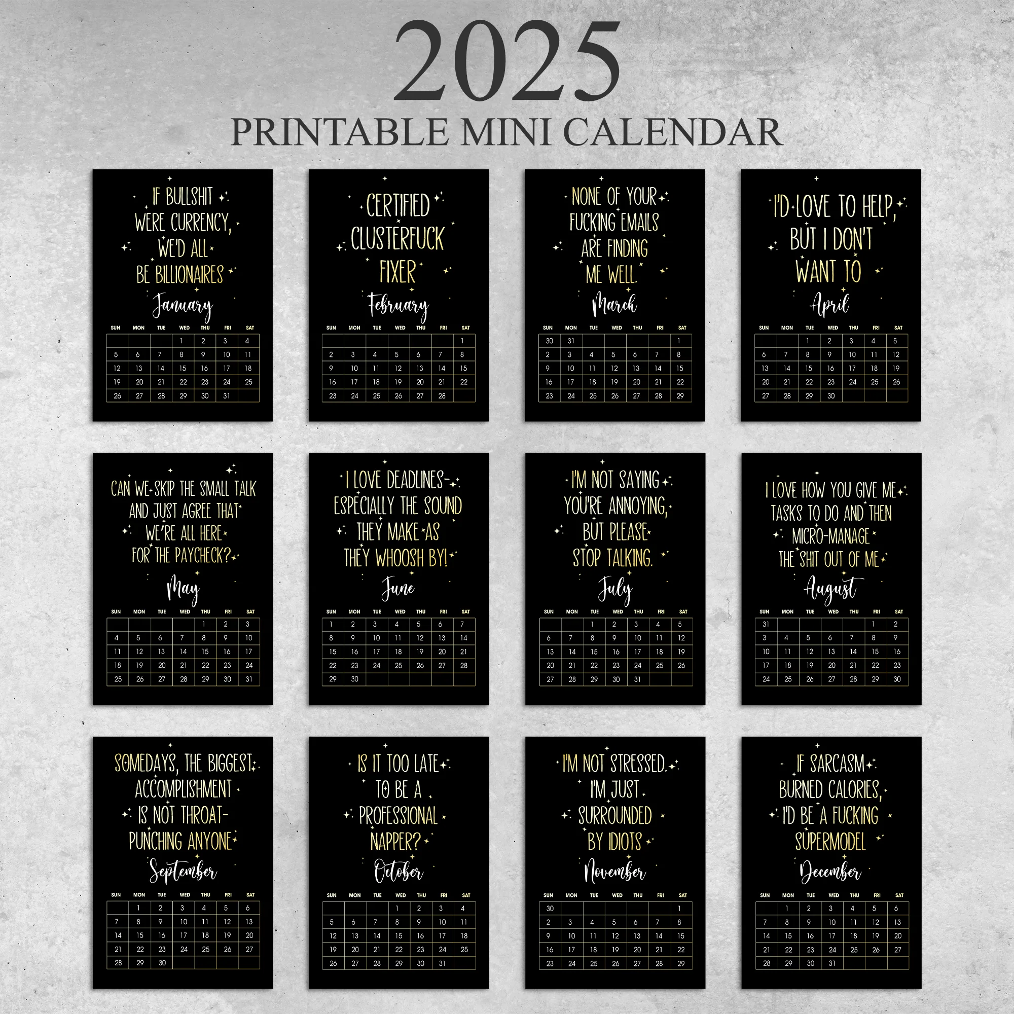 Sh*t I Want To Say At Work But Can't - Personalized Easel Calendar - Image 5