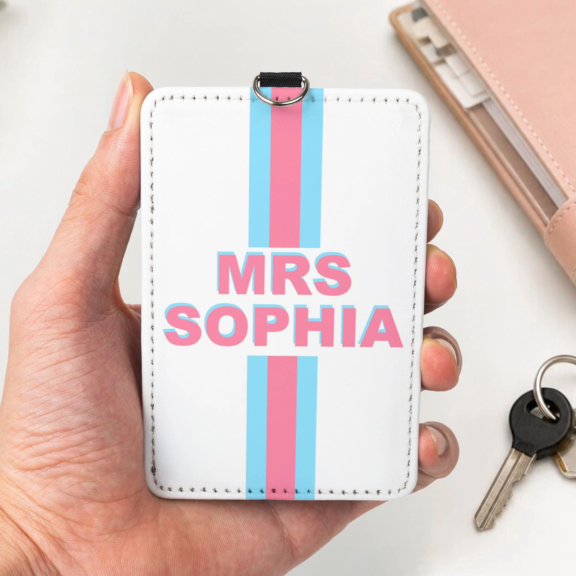 Shadow Monogram Letter Name - Personalized Badge Holder - Image 3