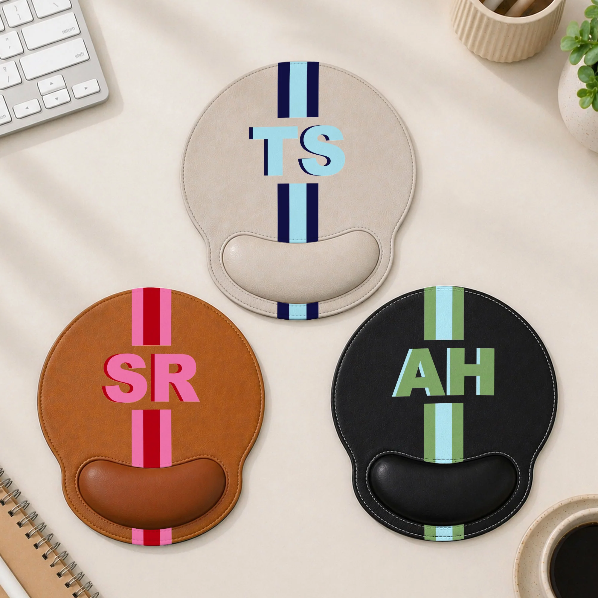 Shadow Monogram Letter Name - Personalized Mouse Pad
