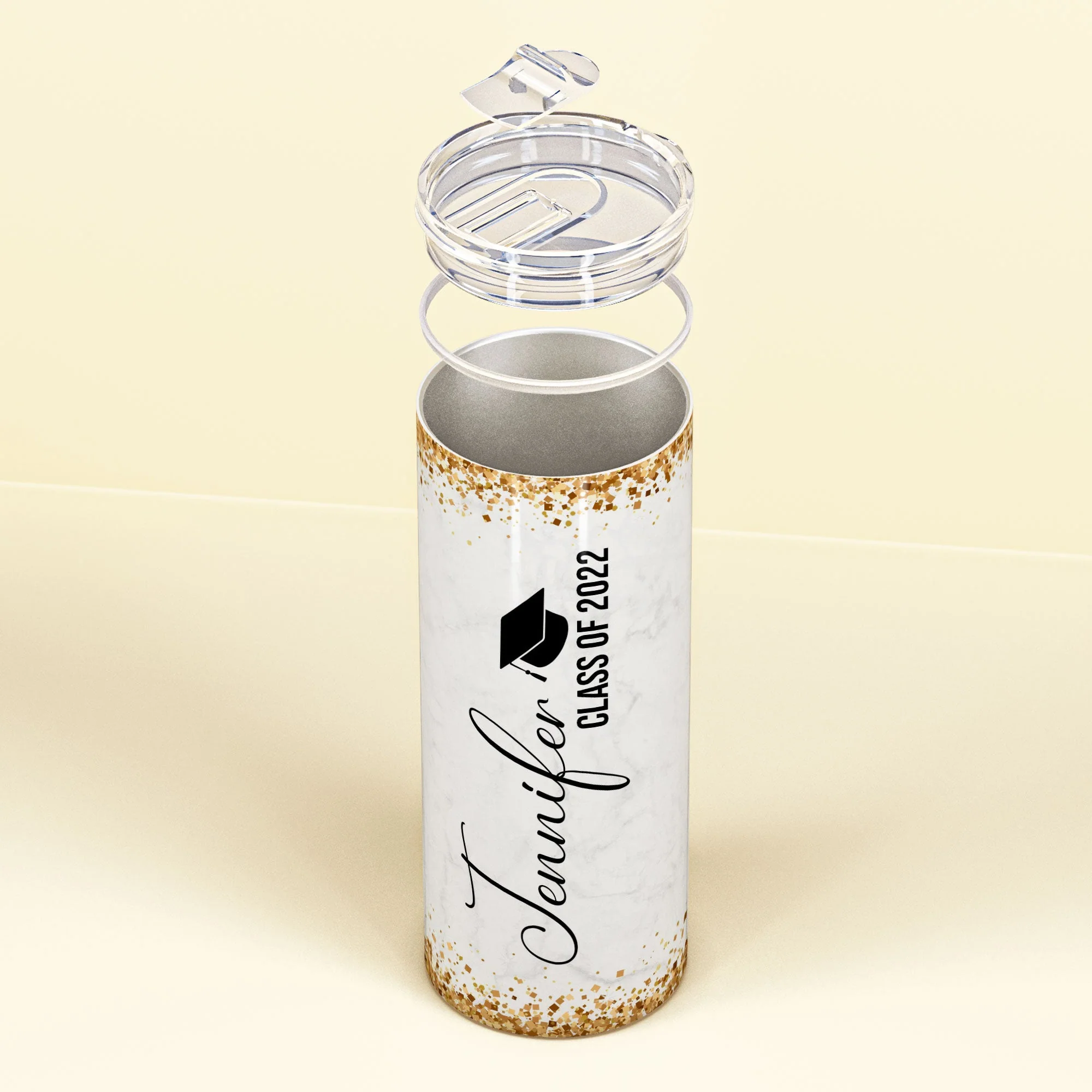 She Believed She Could - Personalized Skinny Tumbler - Image 4