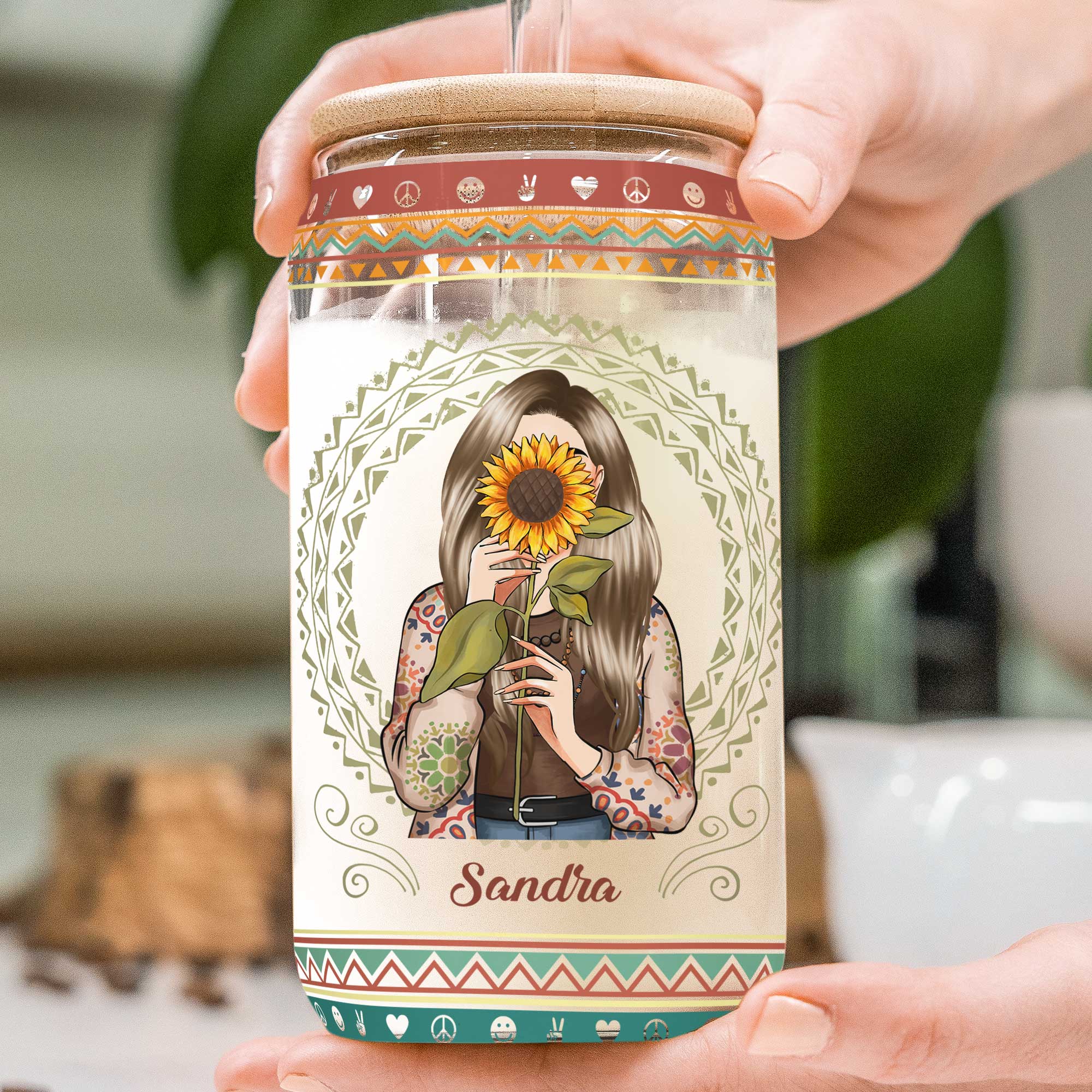 She Had The Soul Of A Gypsy - Personalized Clear Glass Cup - Image 3