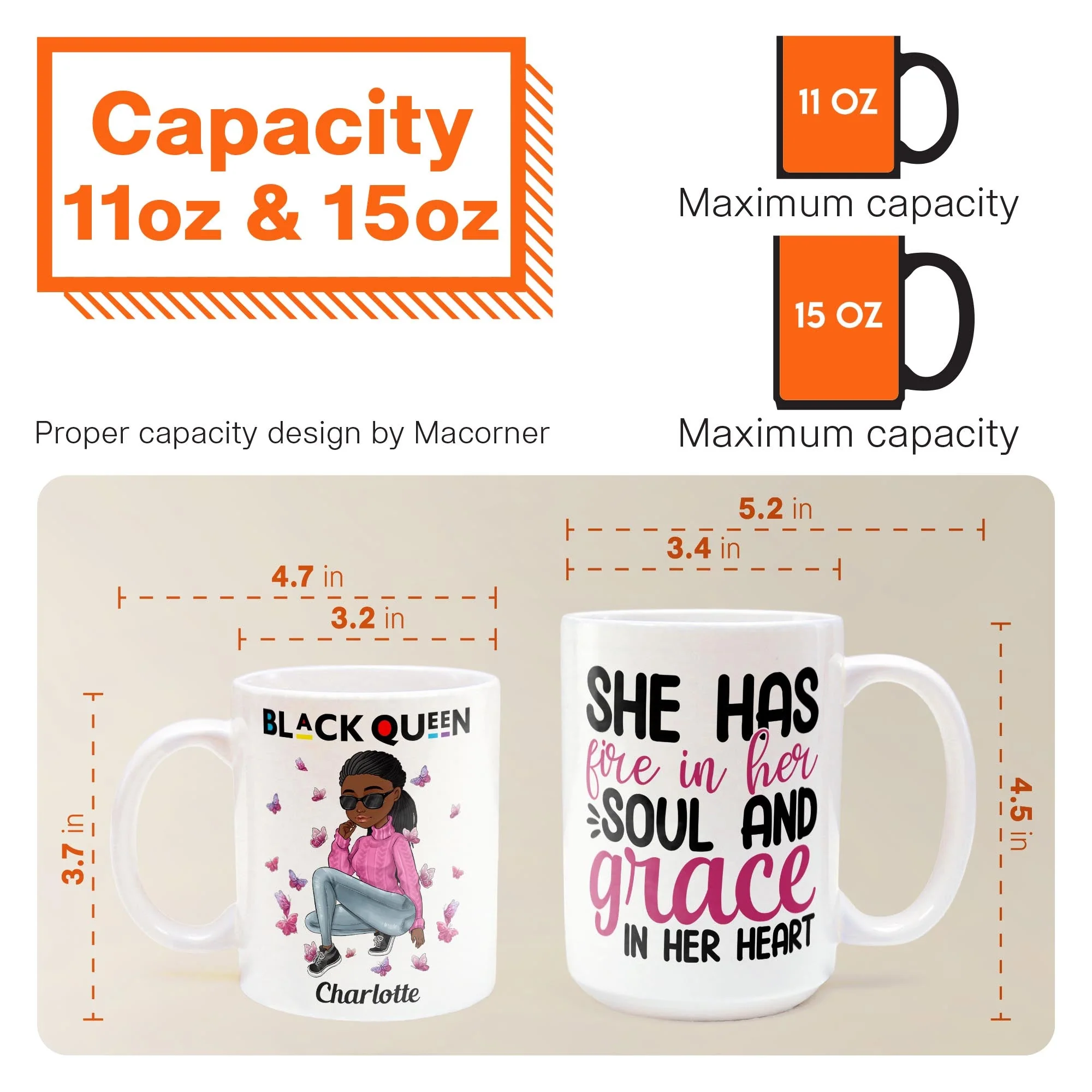 She Has Fire In Her Soul - Personalized Mug - Birthday Gift For Sista, Black Woman - Sassy Girls - Image 7